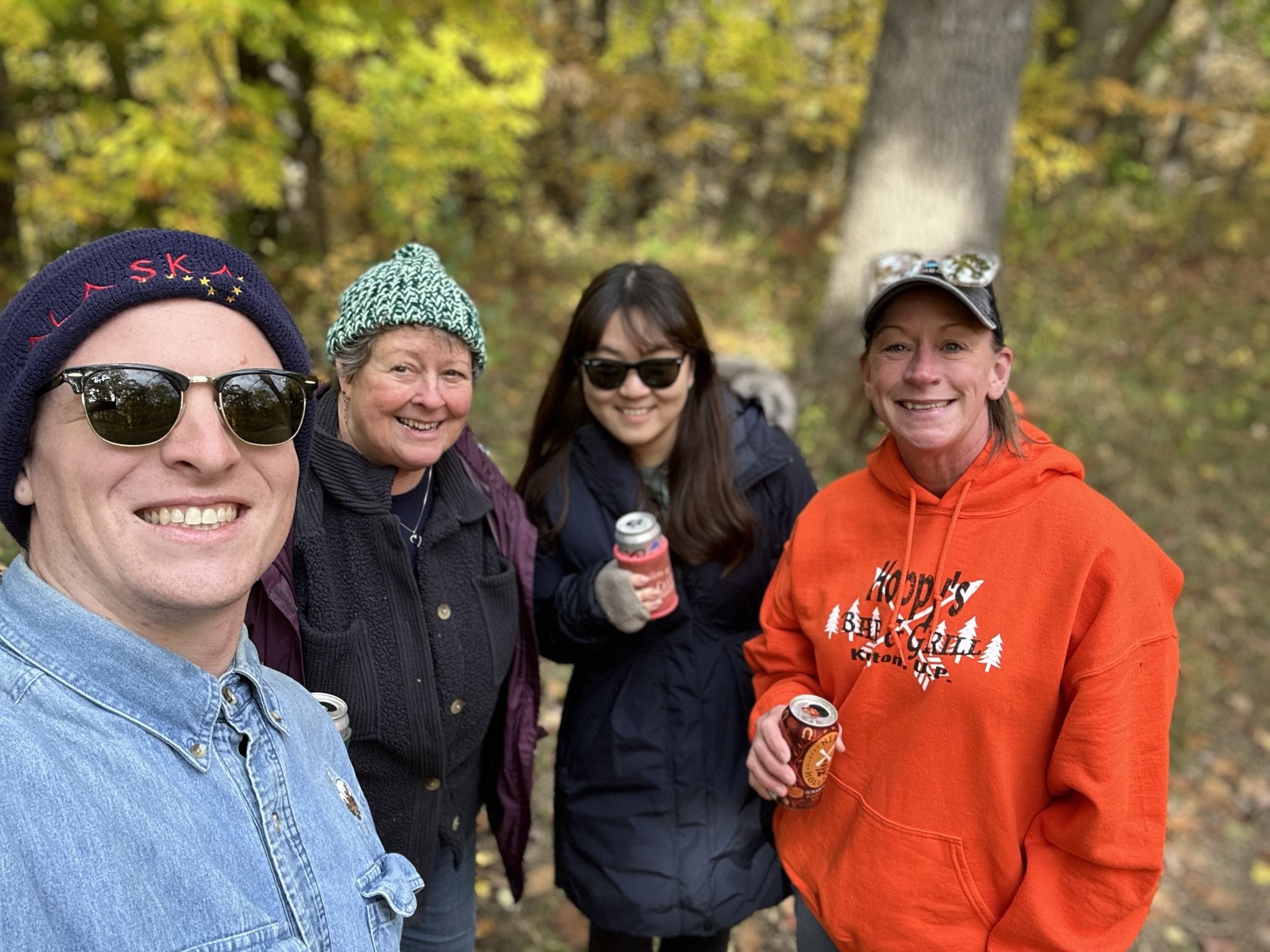 two-tracking in Michigan with Grandma and friends