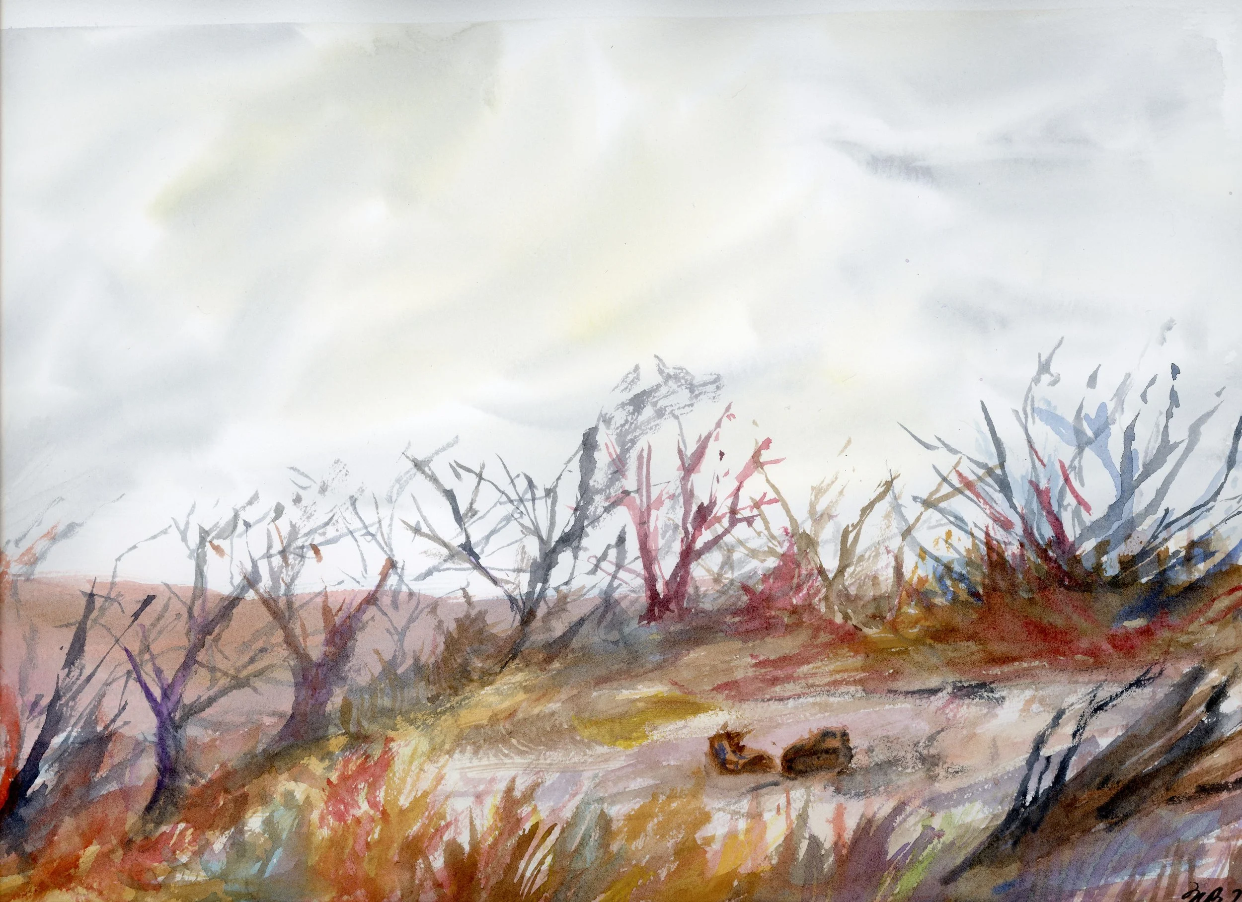 Lost Boots, Watercolor and Ink 10.5x14" 