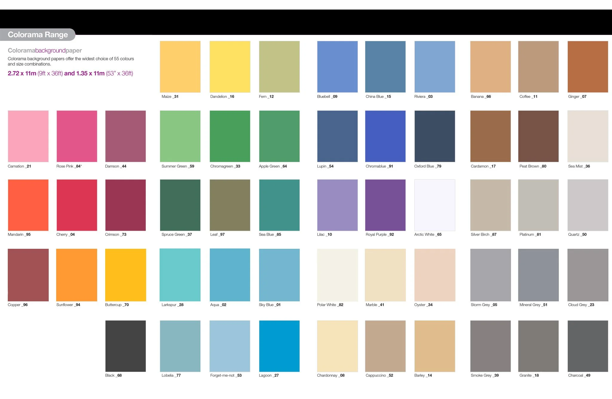 Echantillon de nuanciers de couleurs pour les fonds d'écran, avec un large éventail de couleurs pastel, vives, neutres et foncées, organisées en rangées.