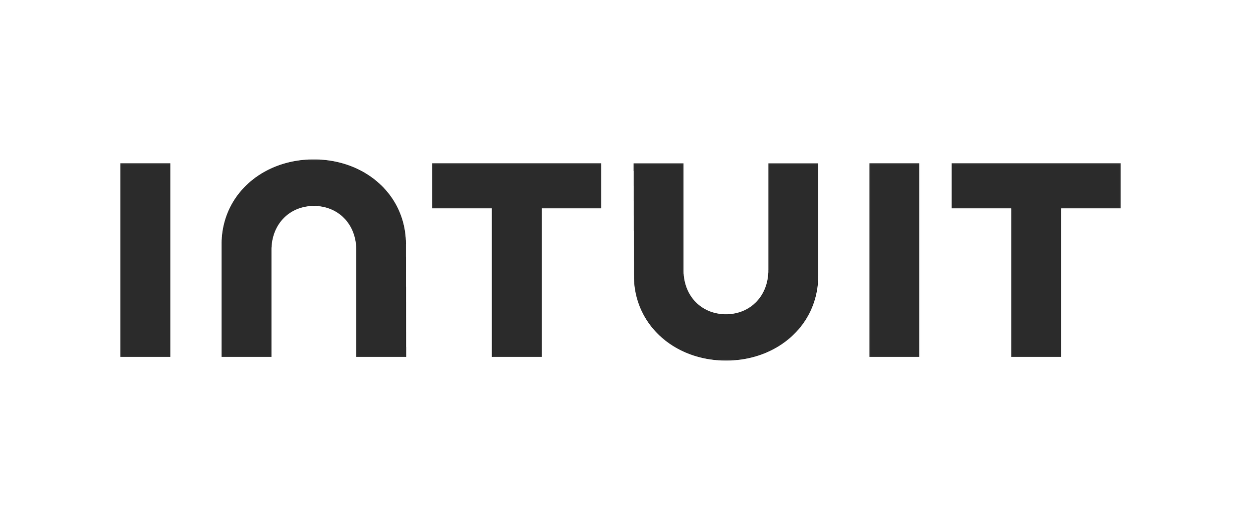 The word 'INTUIT' in bold, black letters on a transparent background.