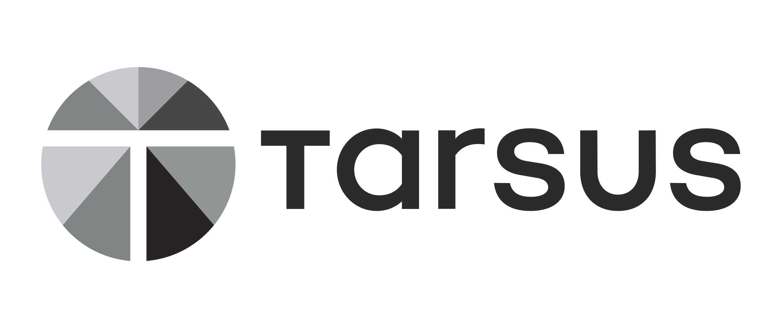 Tarsus logo with a black and gray pie chart icon to the left of the word Tarsus in black font.