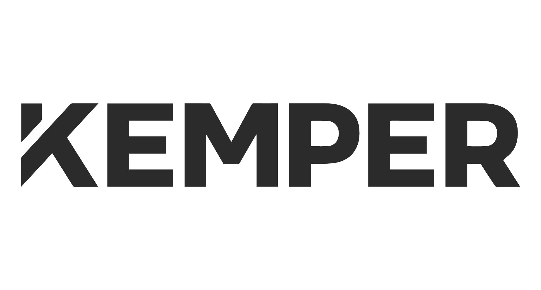 Logo with the word 'KEMPER' in large, bold, black letters.