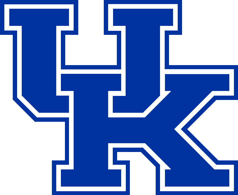 Large blue and white varsity letter logo of the University of Kentucky.