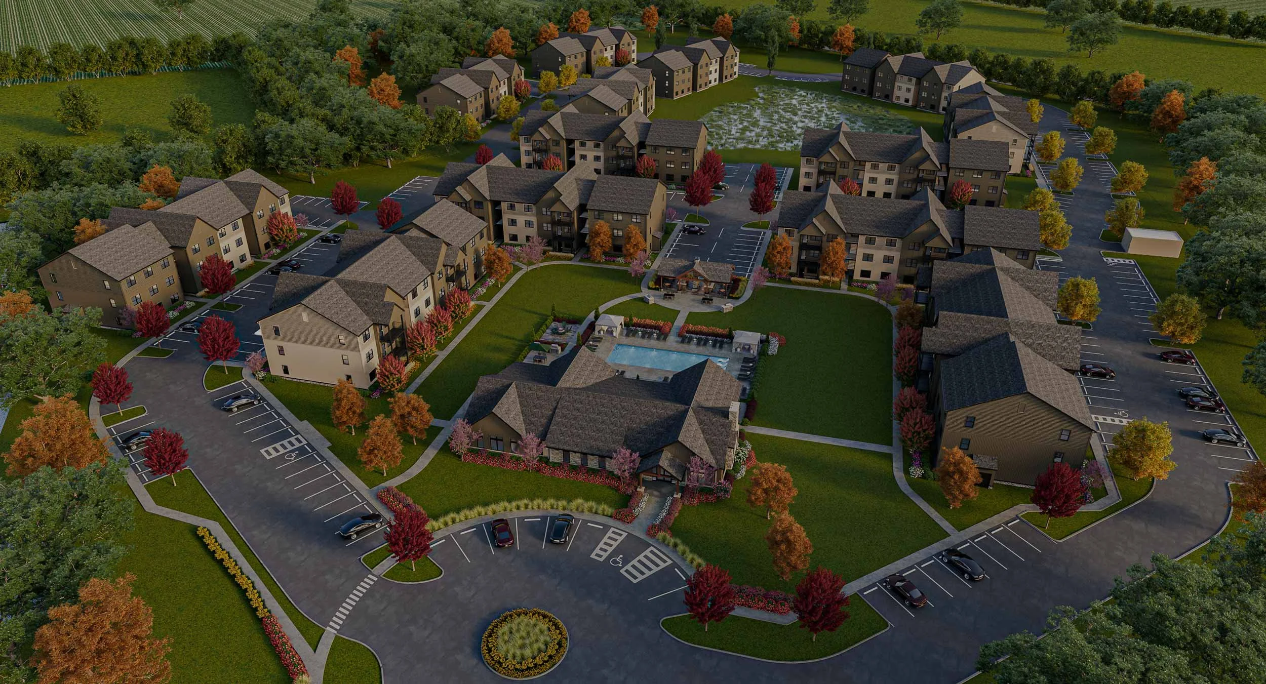 Greenway Vista | Apartments in Canal Winchester, OH | Aerial of Community