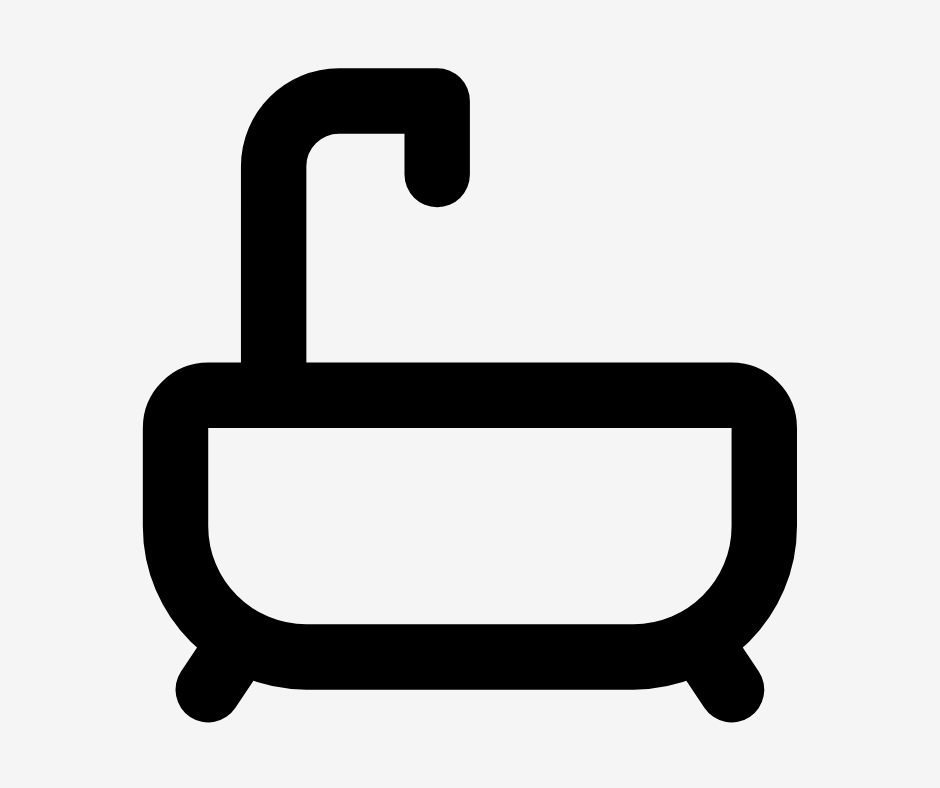 Icon of a bathtub with a shower head.