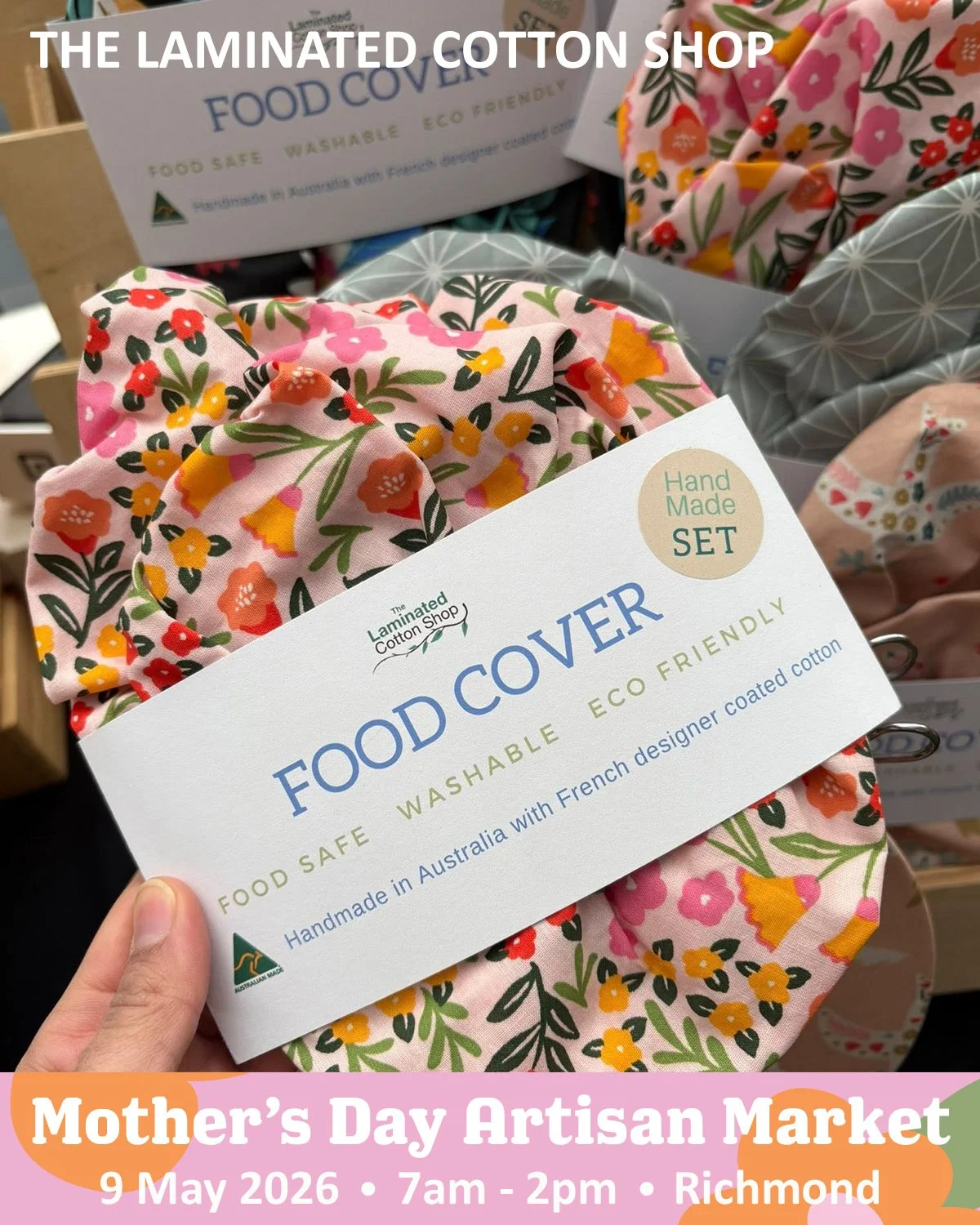✨ VENDOR SPOTLIGHT ✨

Get ready to shop local and celebrate the amazing mums in your life at our Mother&rsquo;s Day Artisan Market!

Today we are featuring: The Laminated Cotton Shop

I&rsquo;m Jacinta from laminated cotton shop . I sew shower caps ,