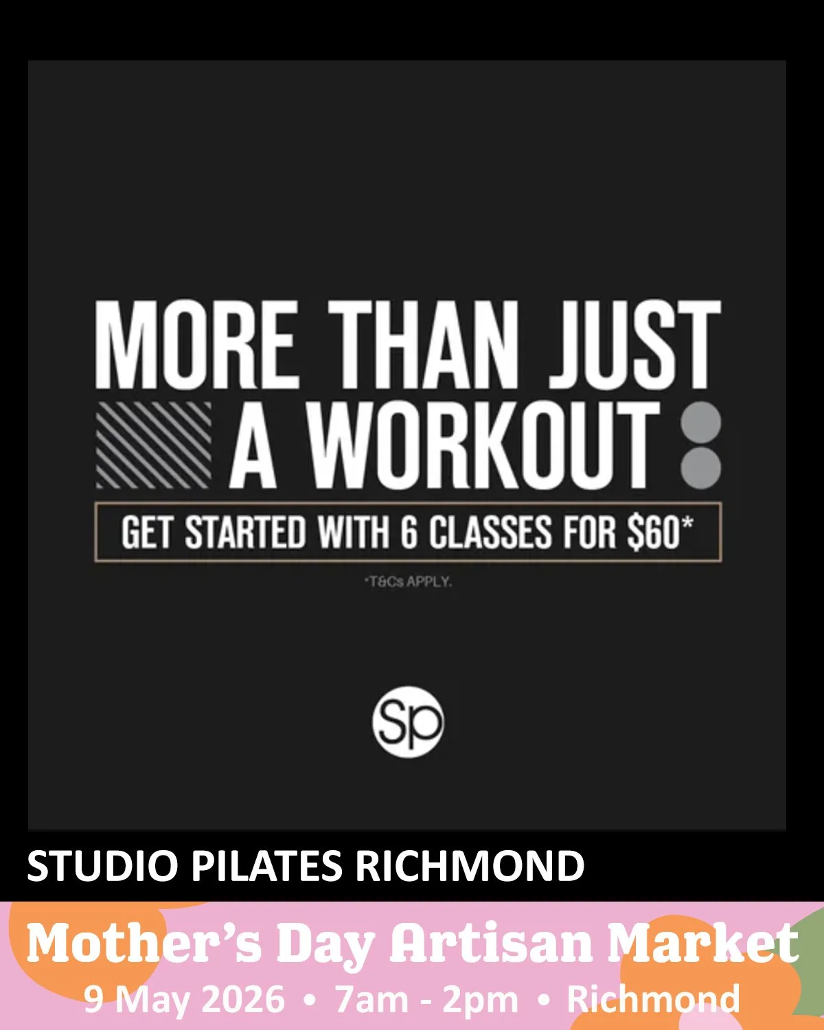 🌟VENDOR FEATURE🌟

Studio Pilates Richmond

We offer a world class body workout!

Web: https://www.studiopilates.com/studios/richmond/
IG: @studio_pilates
FB: https://www.facebook.com/studiopilates/

Visit their stall at:
📍 Mother's Day Artisan Mar
