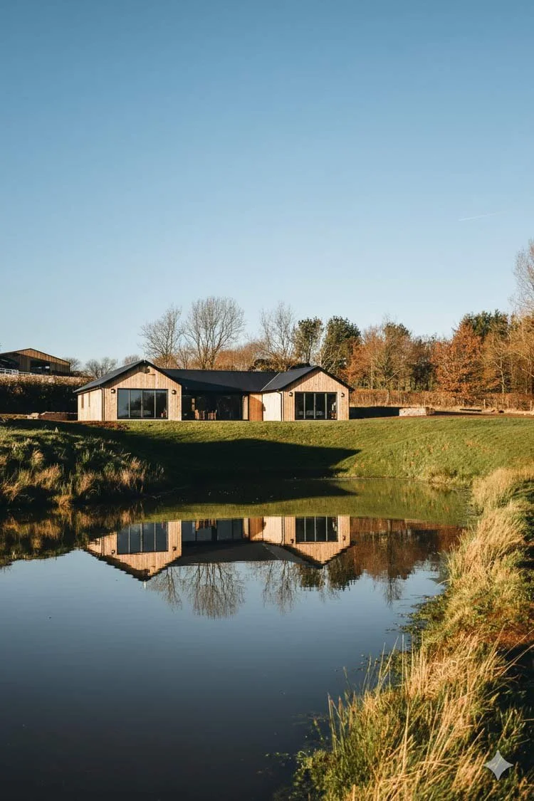 External view of one of Beacons View's luxury lodges, offering holiday accommodation in the stunning brecon beacons countryside.