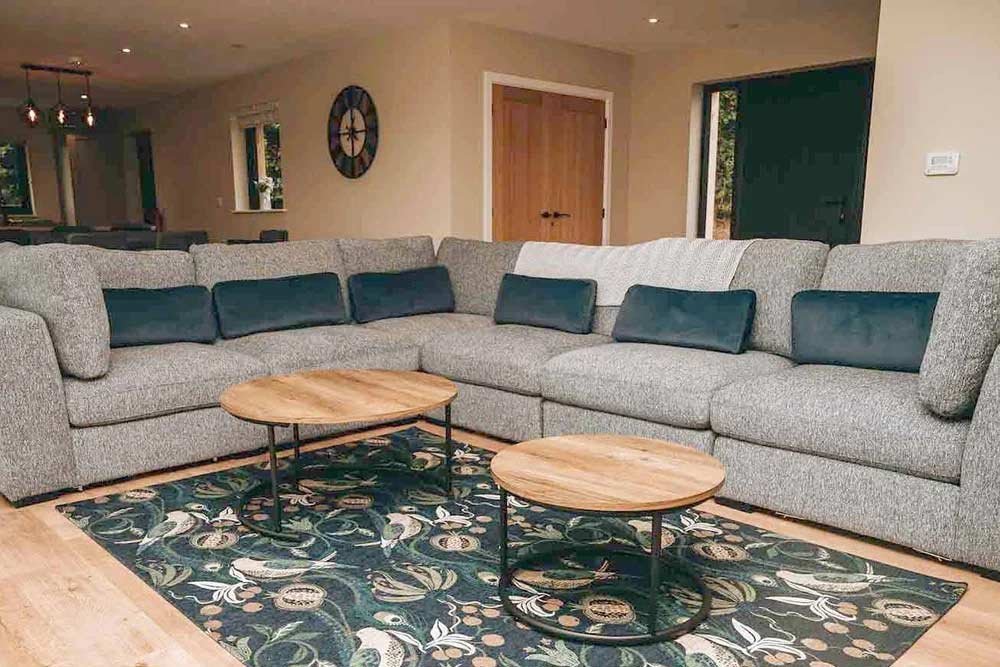 Enjoy the spacious luxury lodge living area at Beacons View self-catering accommodation near Brecon in Wales.