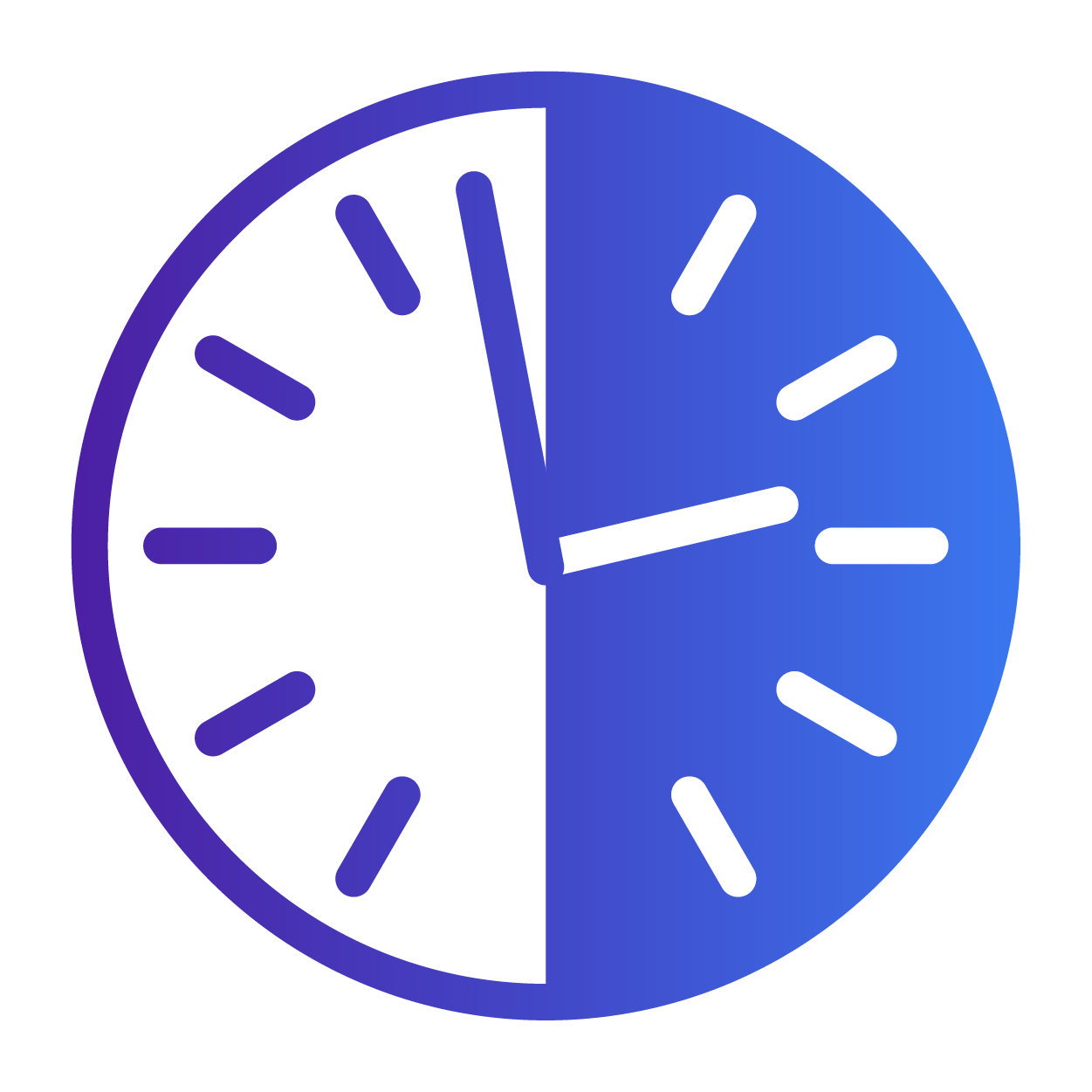 icon of a blue and purple clock