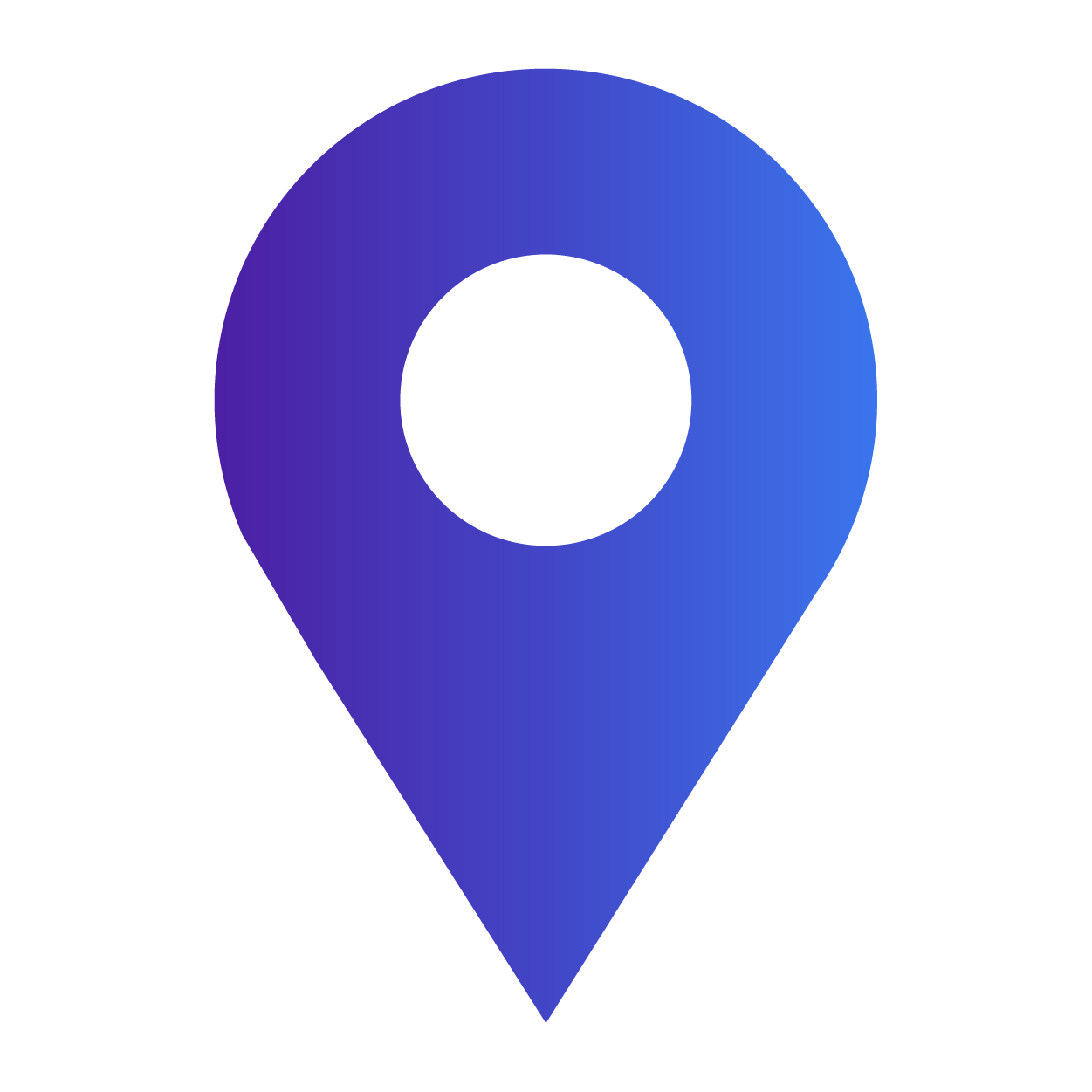 A gradient blue and purple location marker
