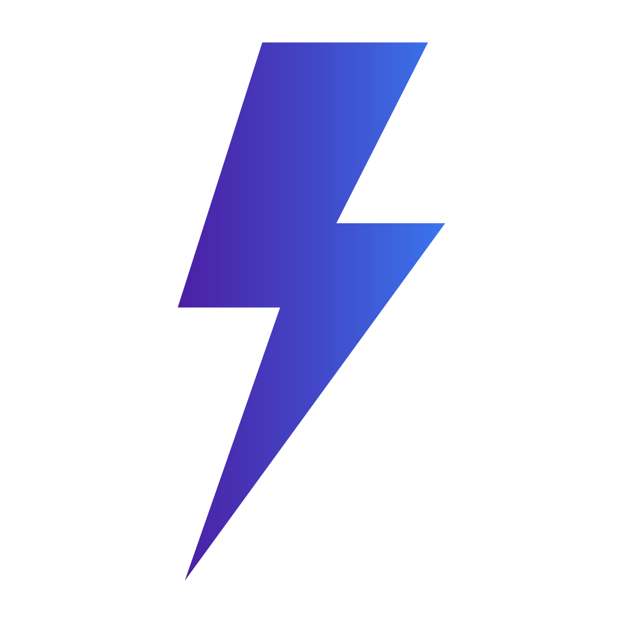 Blue and purple lightning bolt icon