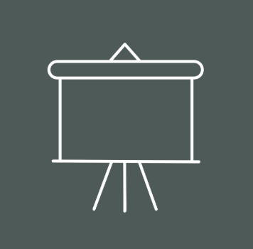 Illustrated icon of a projector screen