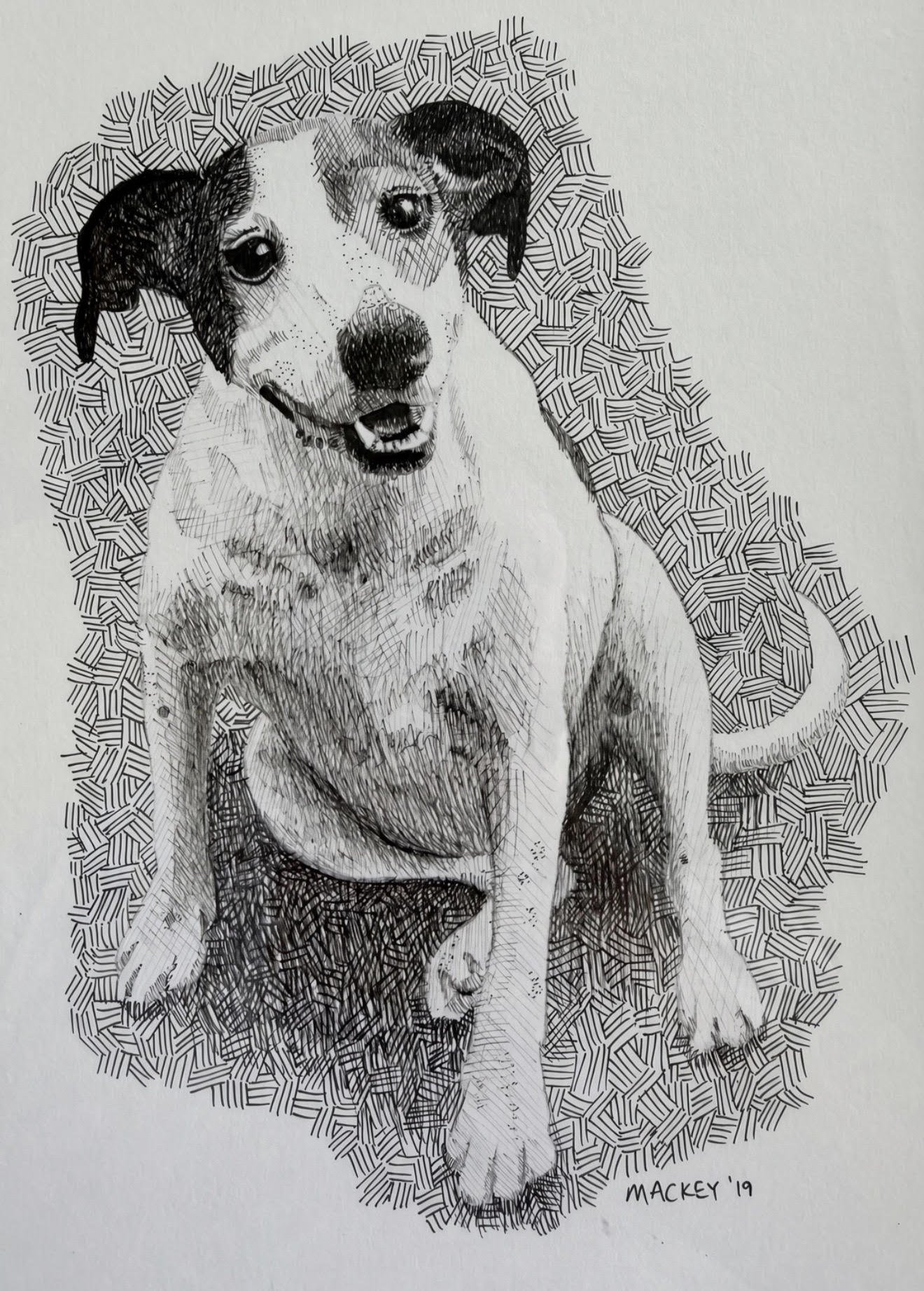 LadyBird Breaux, pen & ink 14x11