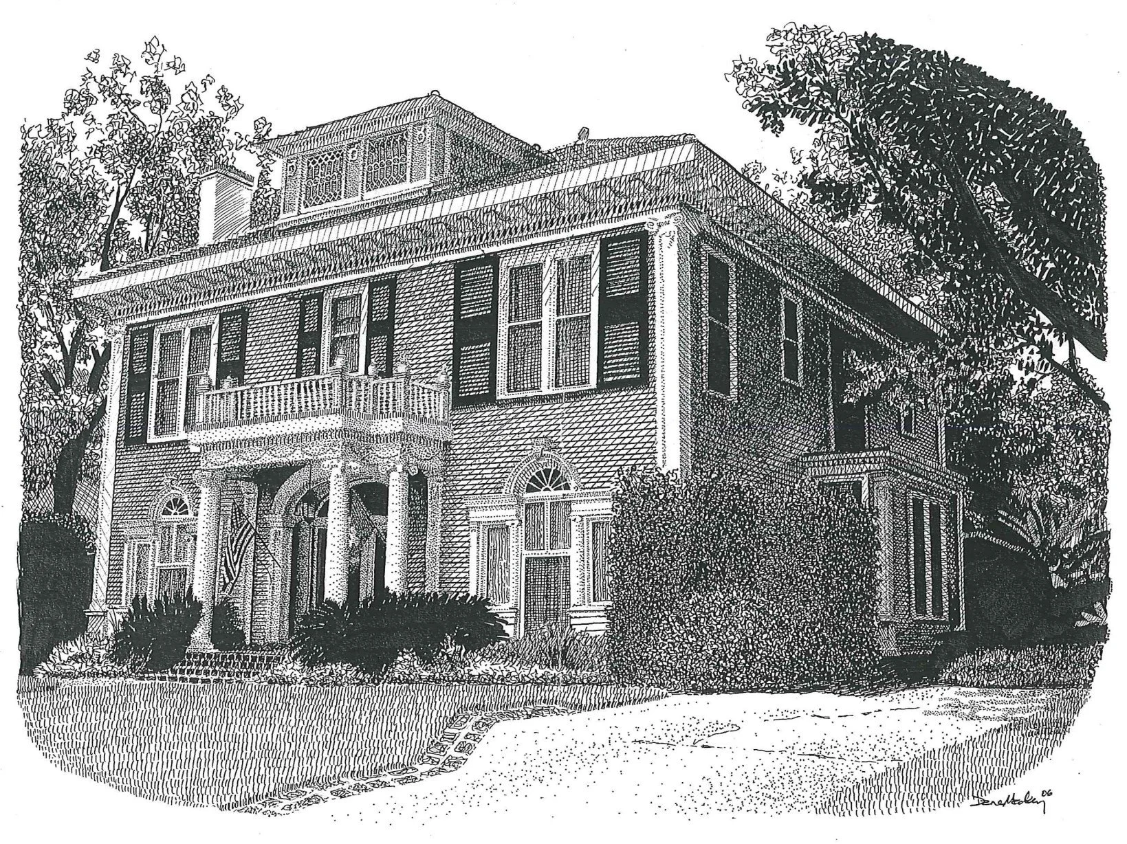 McInnis House, pen & ink 14x11