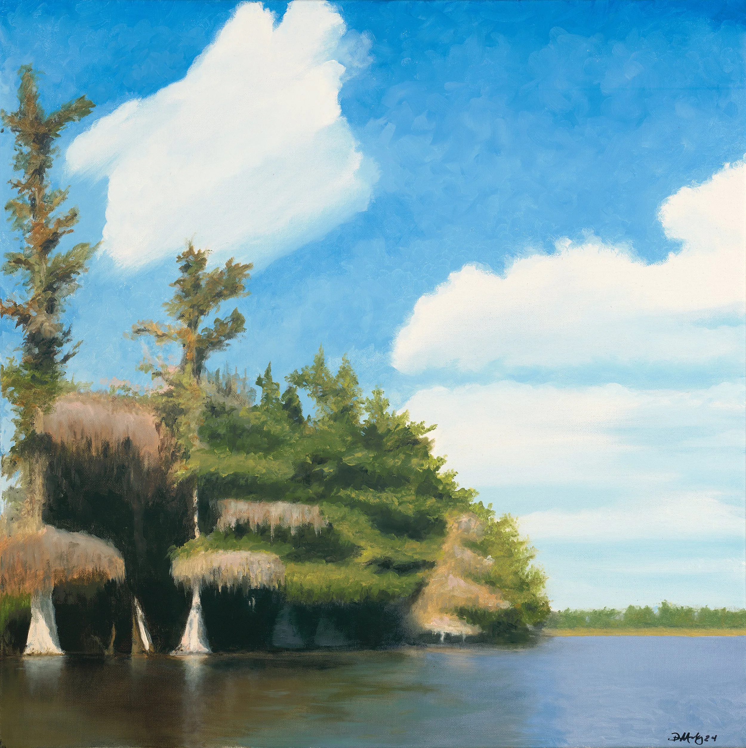 In the Cypress Shade, oil on canvas 20x20