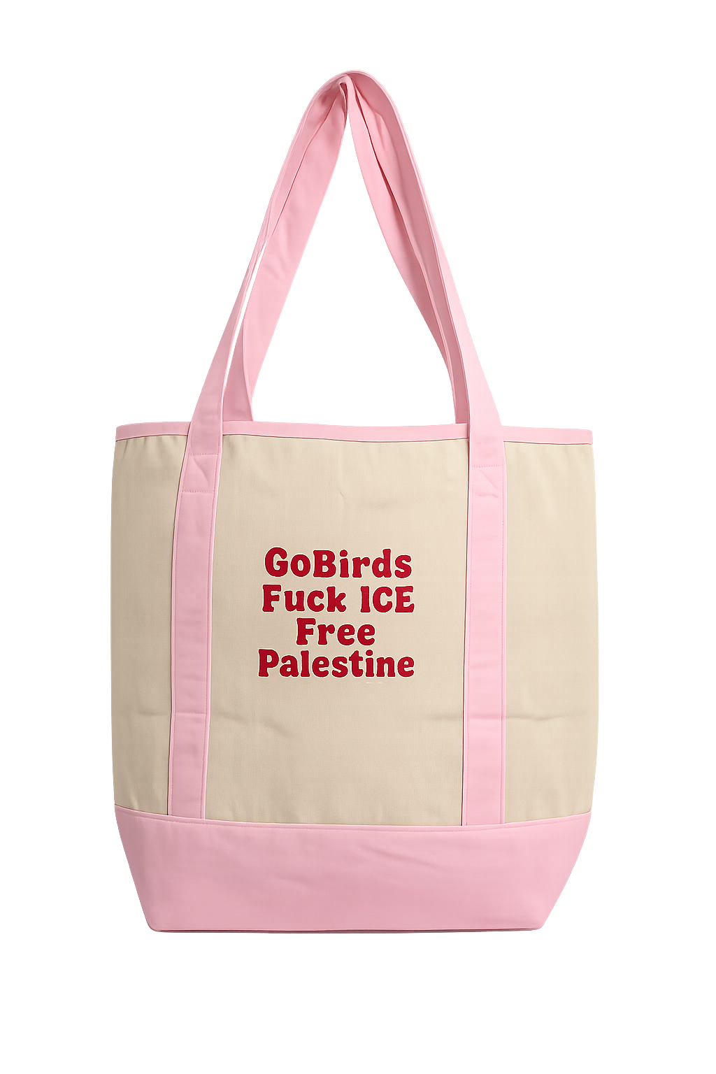 Pink Go Birds Fuck ICE Free Palestine Tote