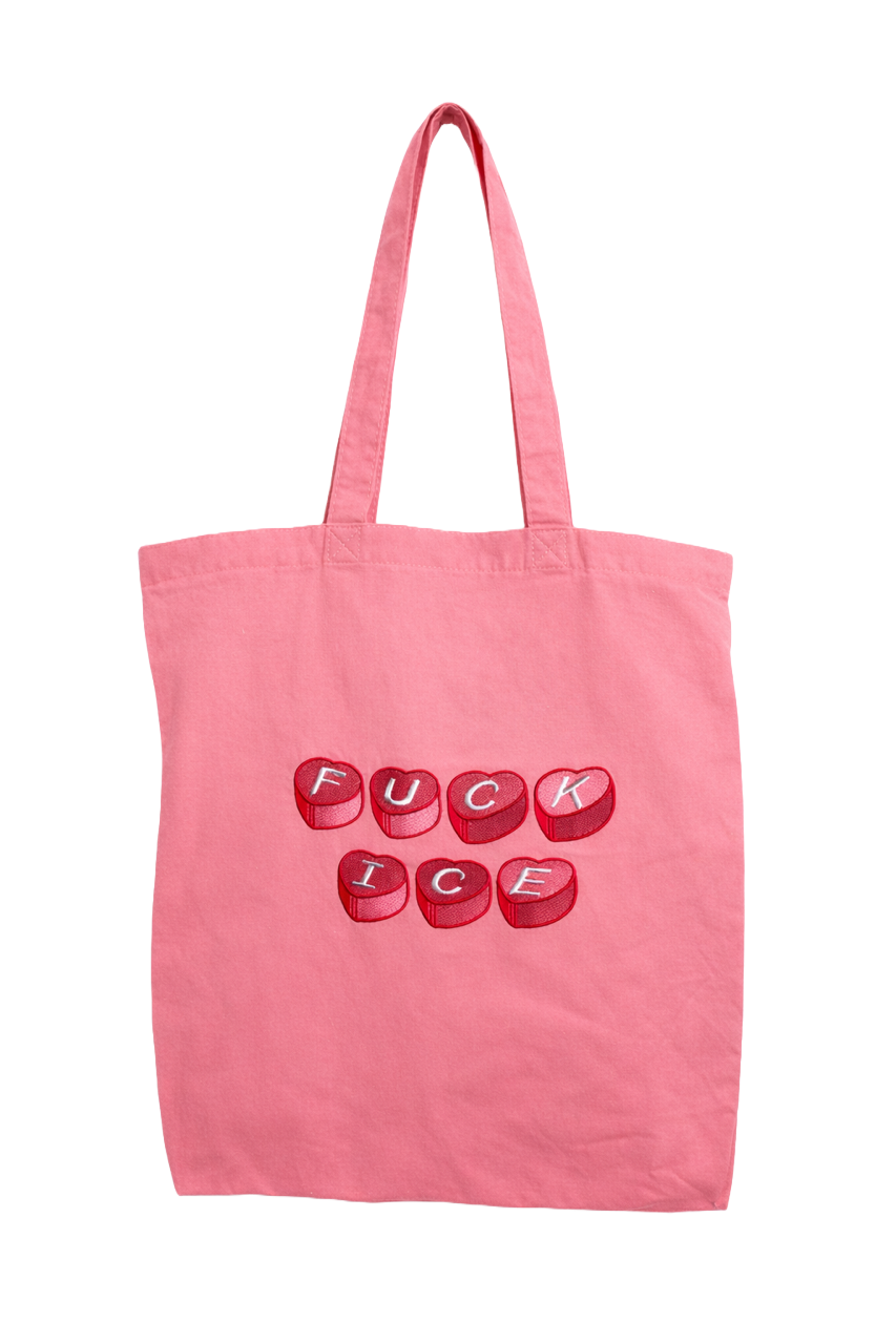 Pink on Pink Fuck ICE Candy Heart Tote