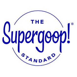 The Supergoop! Standard logo with a circular design and blue text.