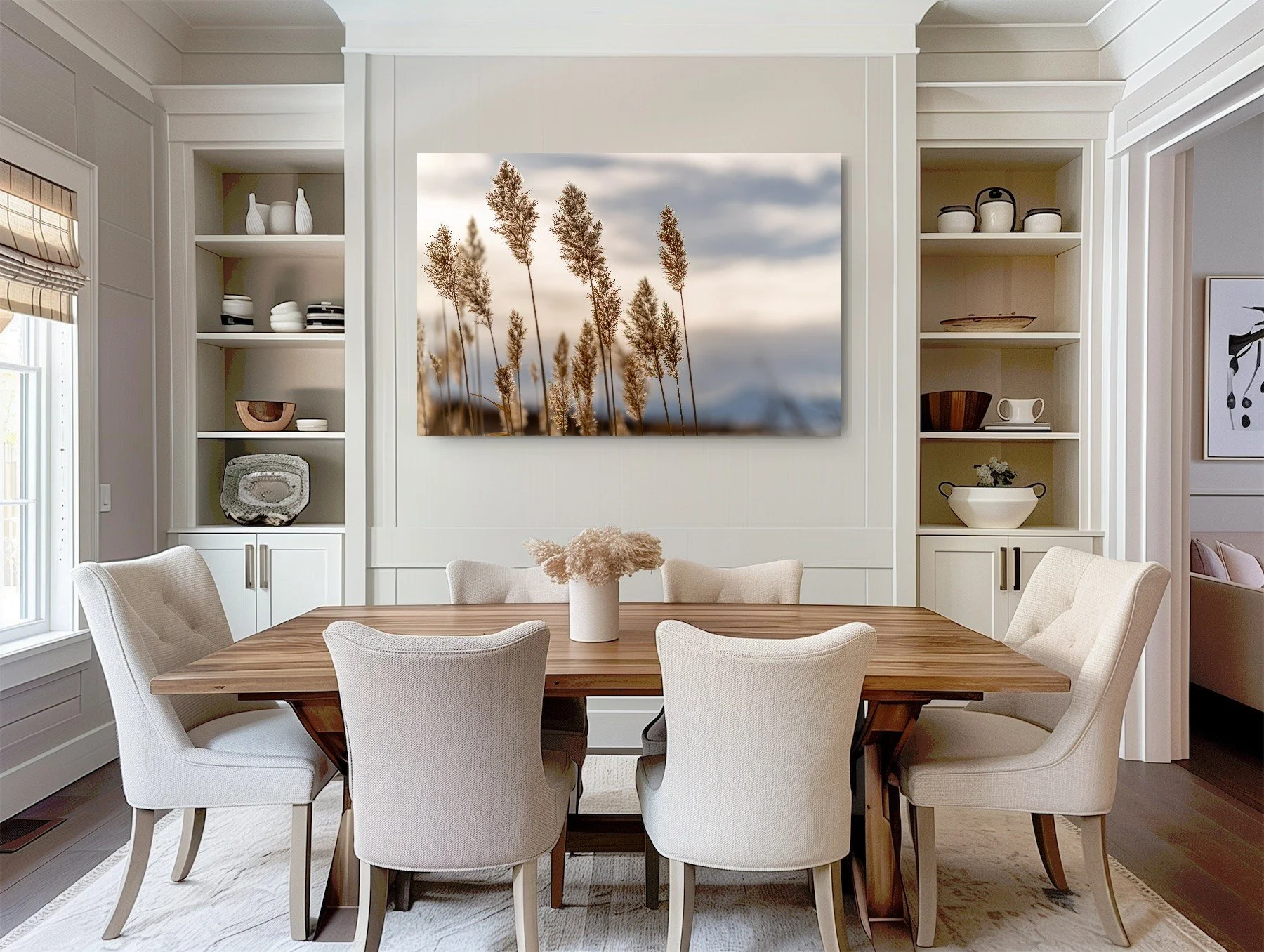 Lake Extra Large Wall Art Office Bedroom Decor Blue Gold Unique