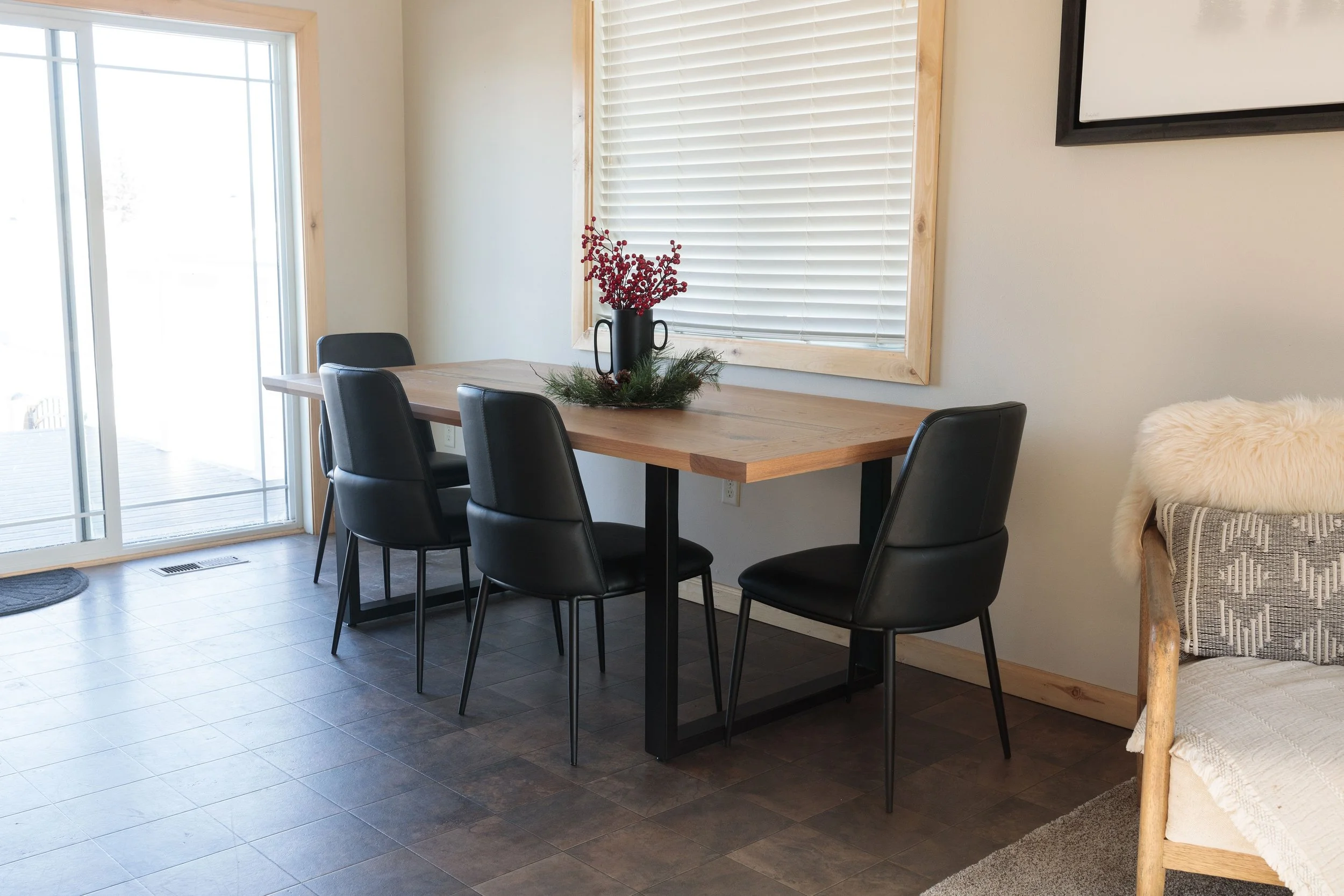 Modern White Oak Accent Dining Table