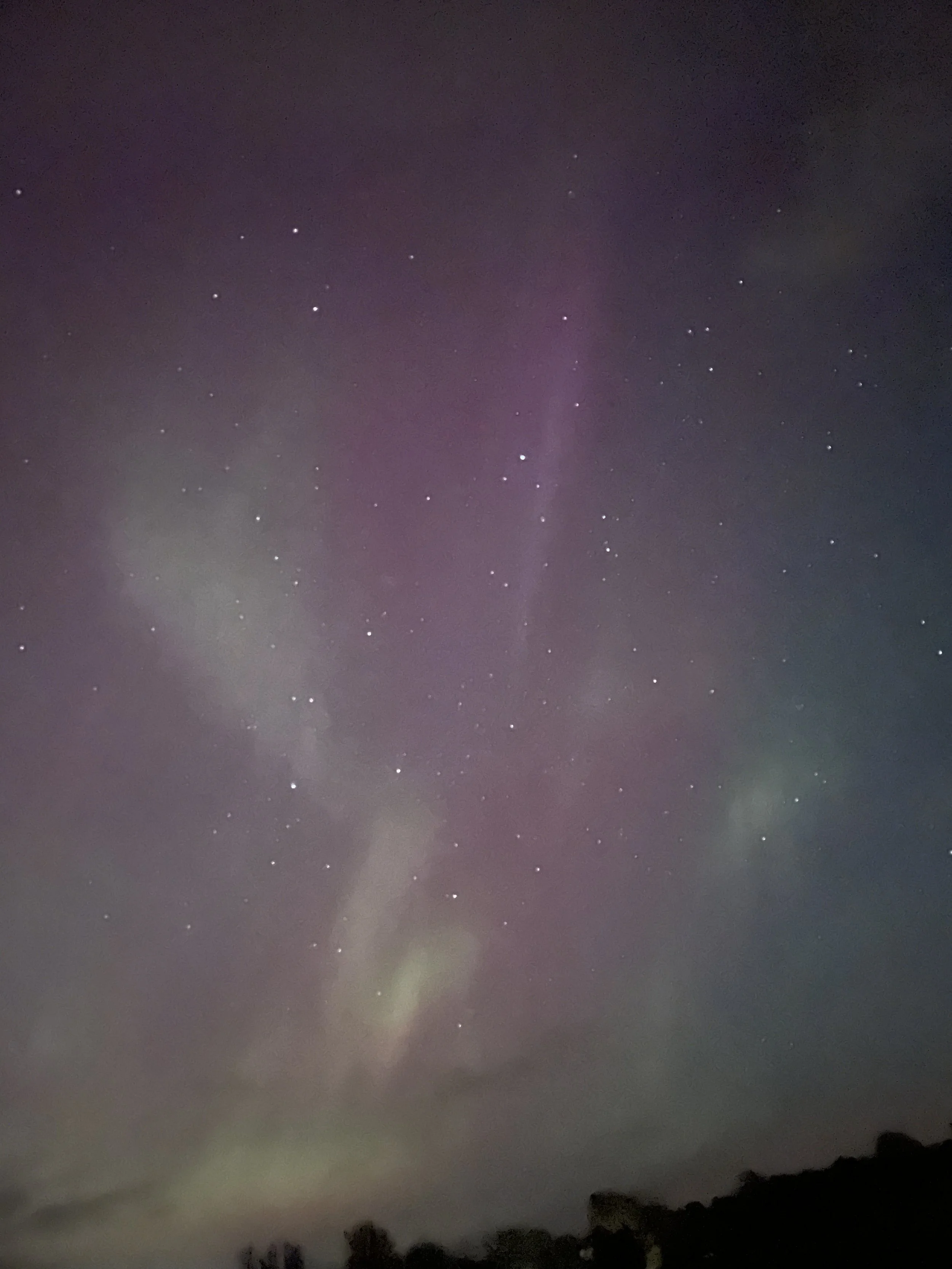 Michigan aurora borealis over Lake Huron, at Port Crescent State Park/dark park.