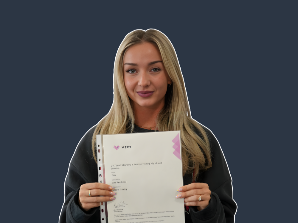 Blond female FitPro-X student