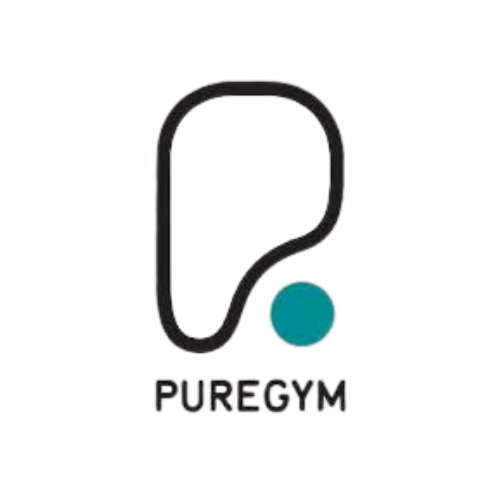 Logo of PureGym featuring a stylized purple number 9 with a small teal circle and black outlines.