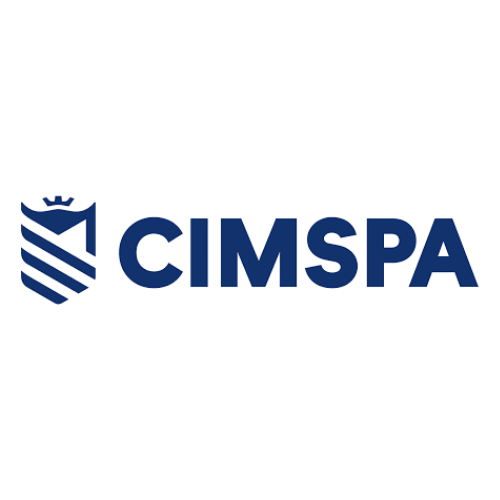CIMSPA logo with a shield and crown symbol.