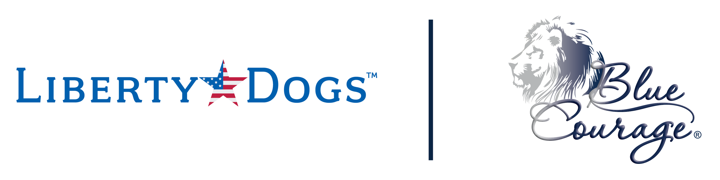 Liberty Dogs logo, Blue Courage logo