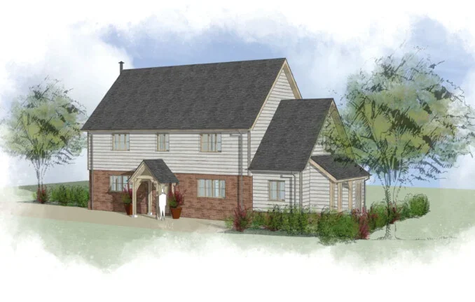 Oakwrights illustration of example home permitted
