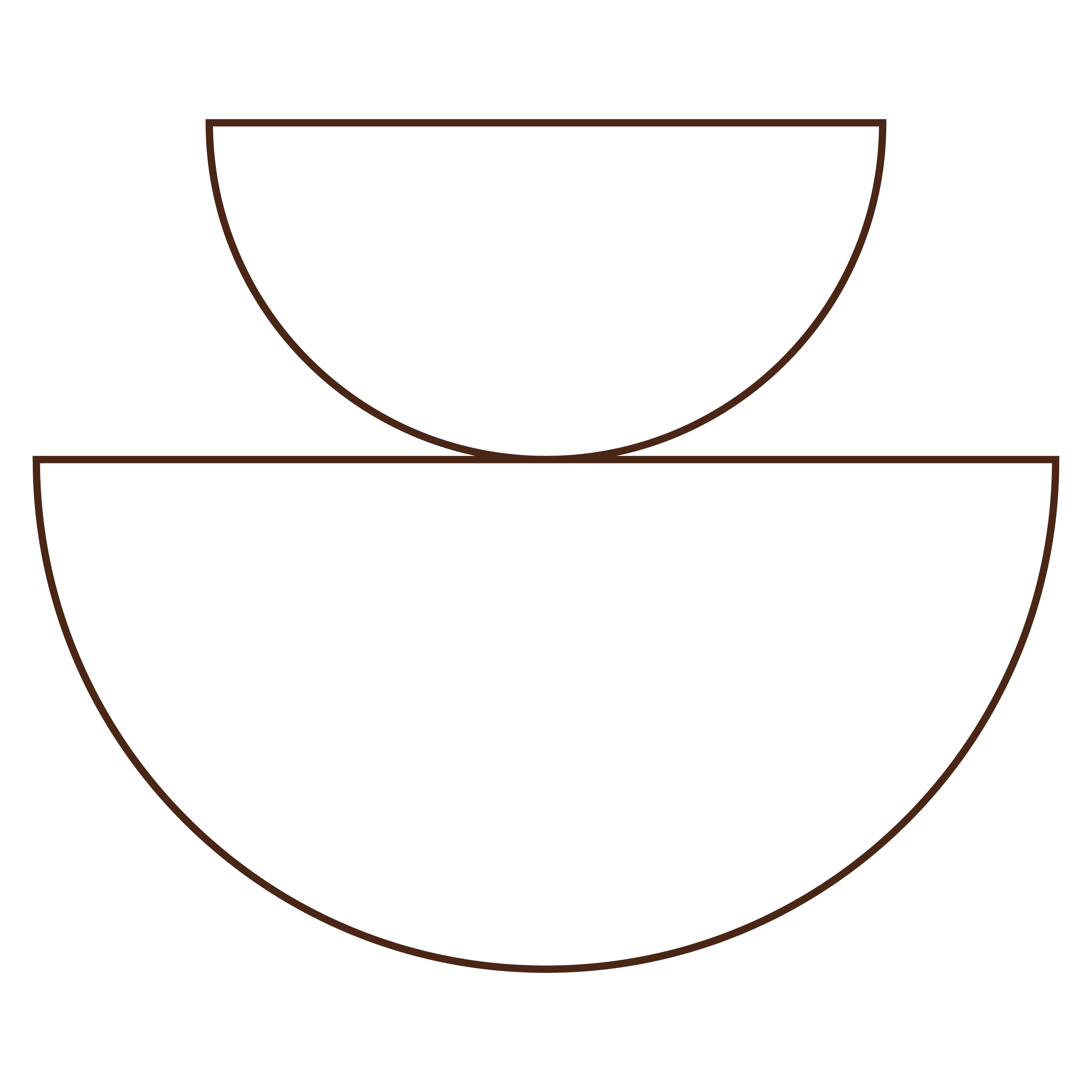 Illustration of a two-tiered watermelon slice with a small semicircular slice on top, all outlined in brown.