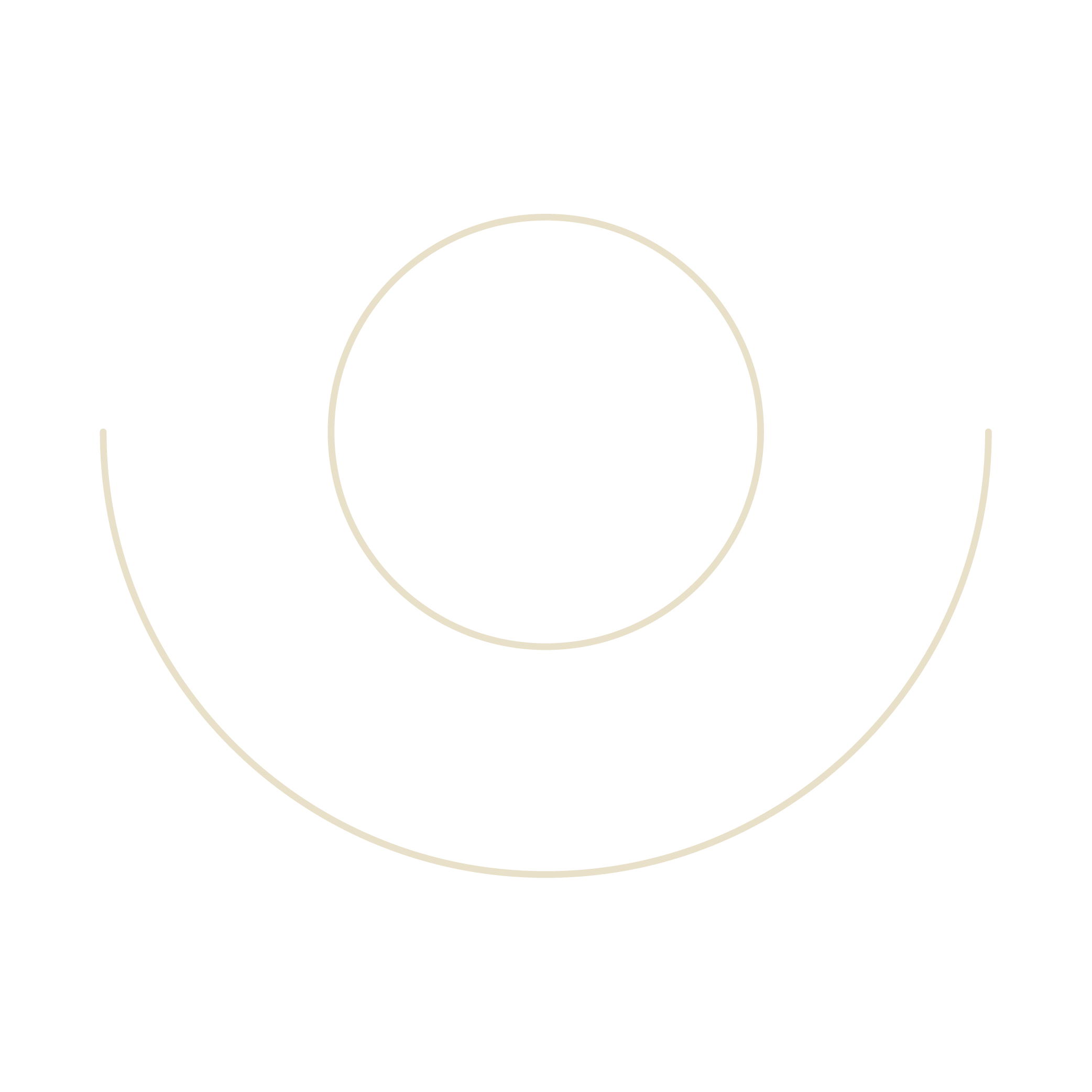 A black background with three concentric, off-white circles.