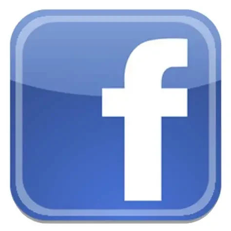 Facebook logo with a blue background and a white lowercase 'f'