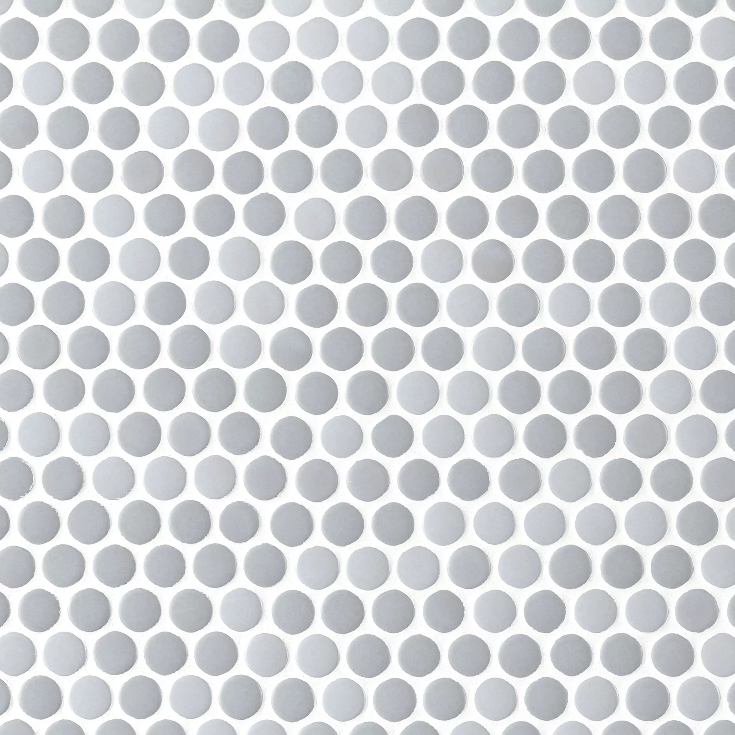 Ice Blue Penny Mixed Finish Porcelain Mosaic