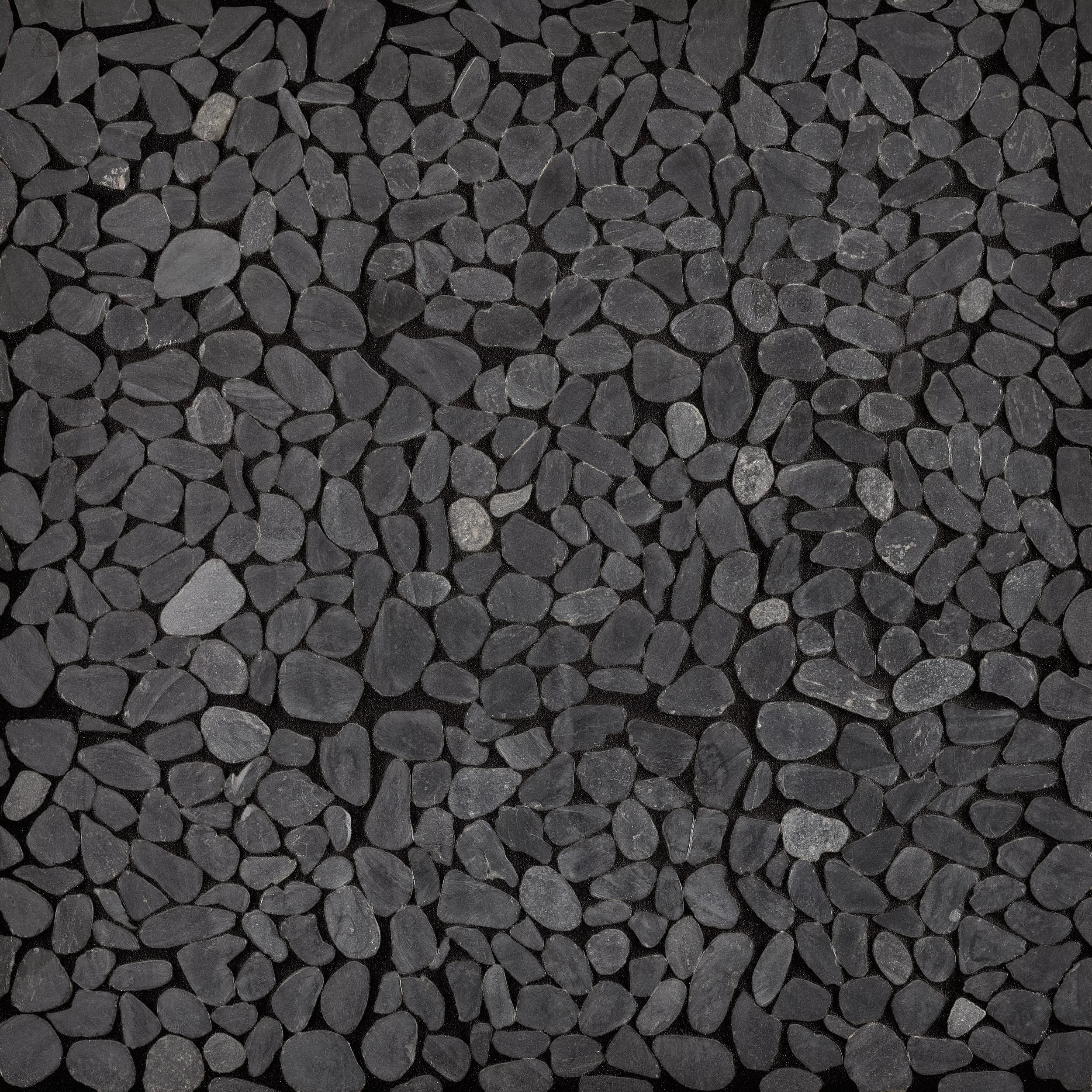 Flat Black Honed Pebble II Mosaic