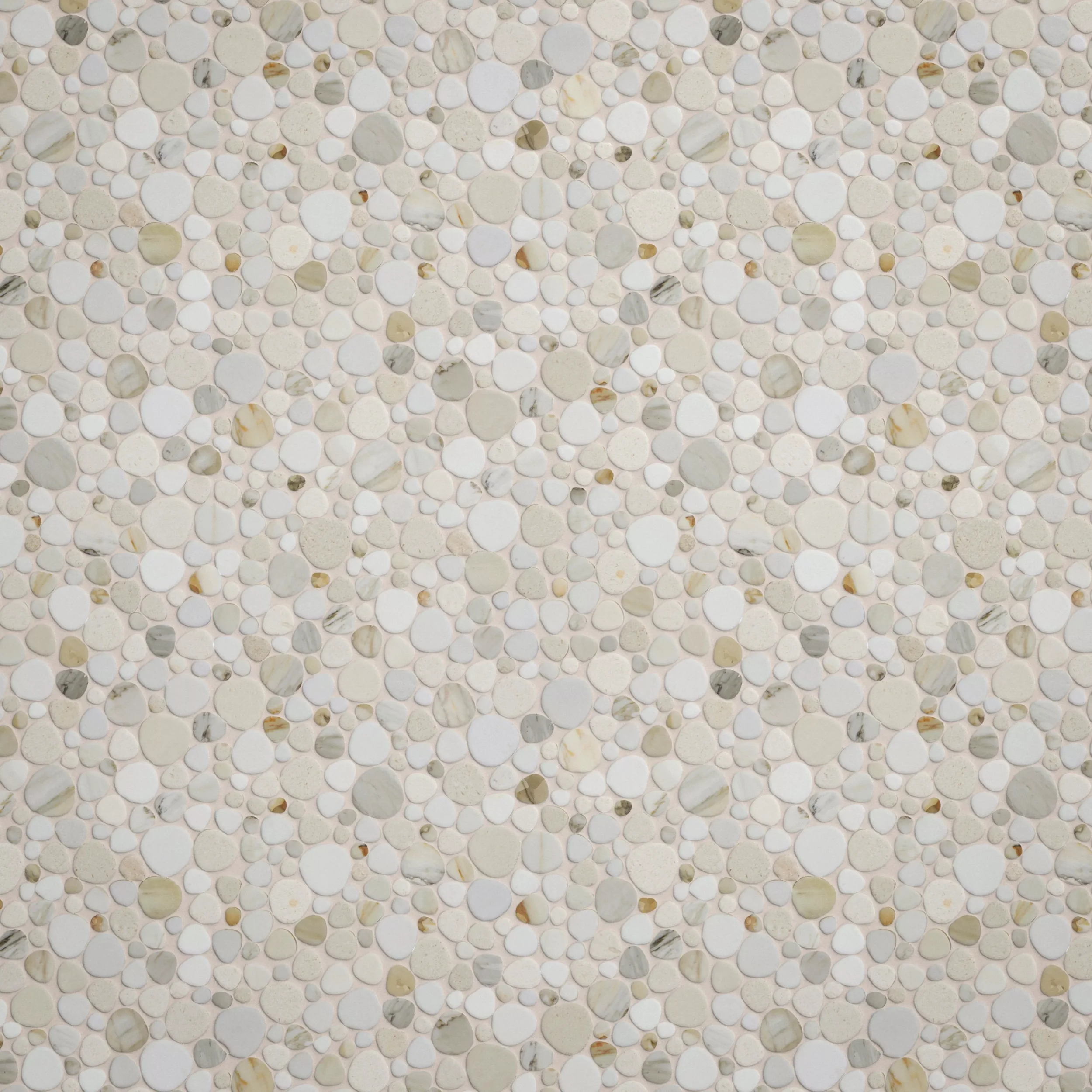 Grace Bay Honed Pebble Marble Mosaic