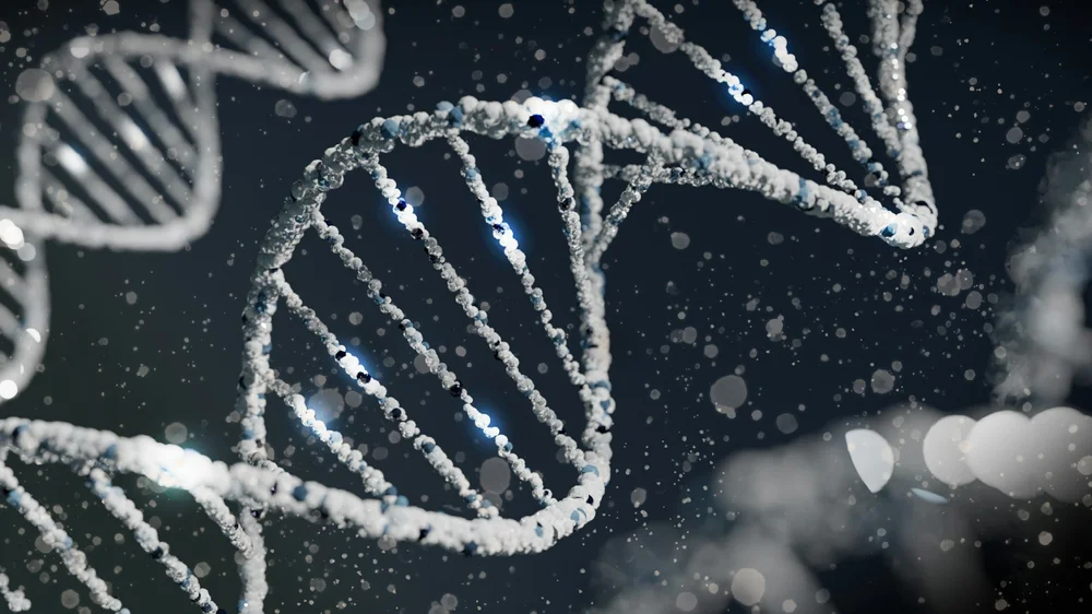 Illustration of DNA double helix strands