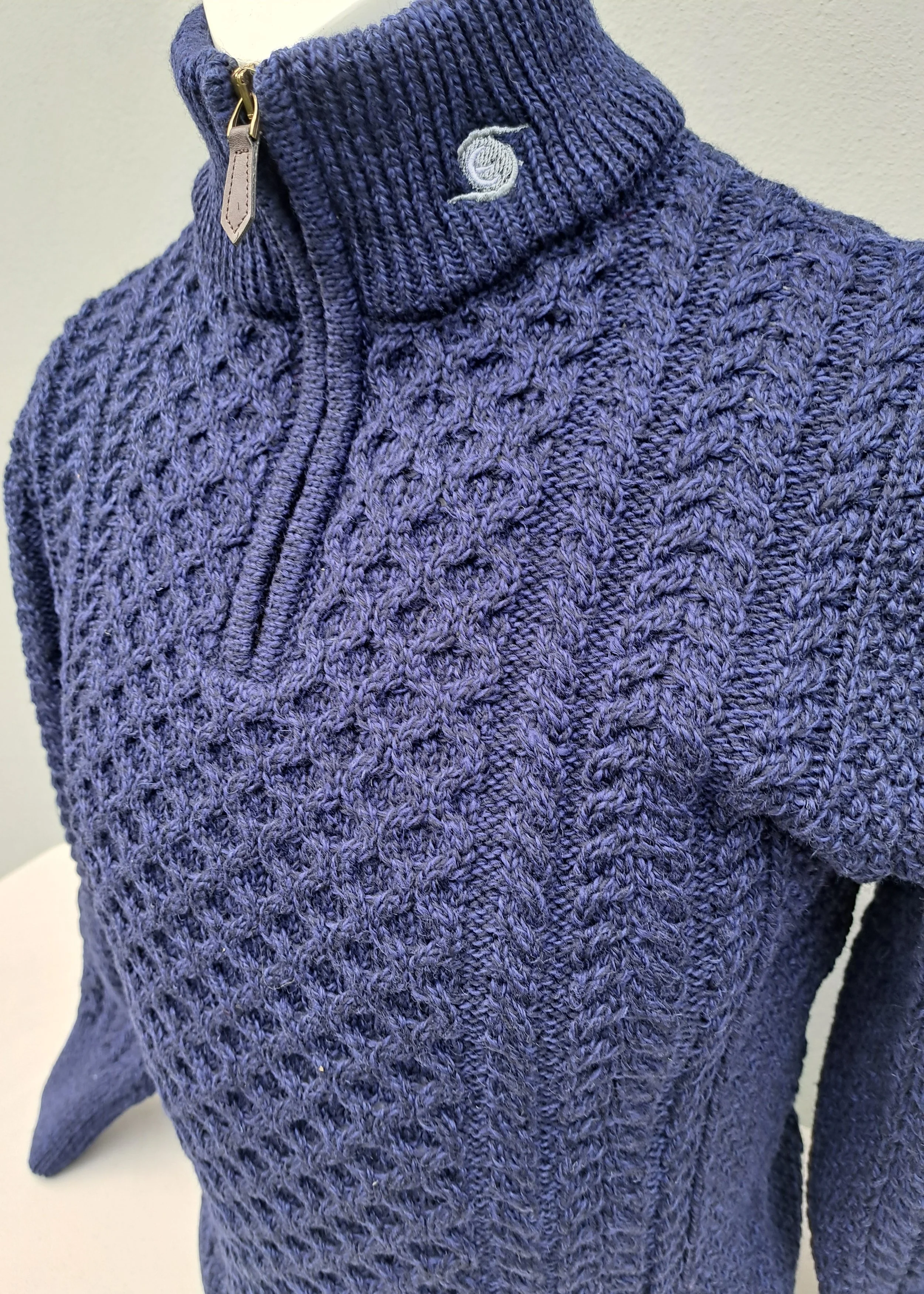 Aran Deep sea blue front display.jpg