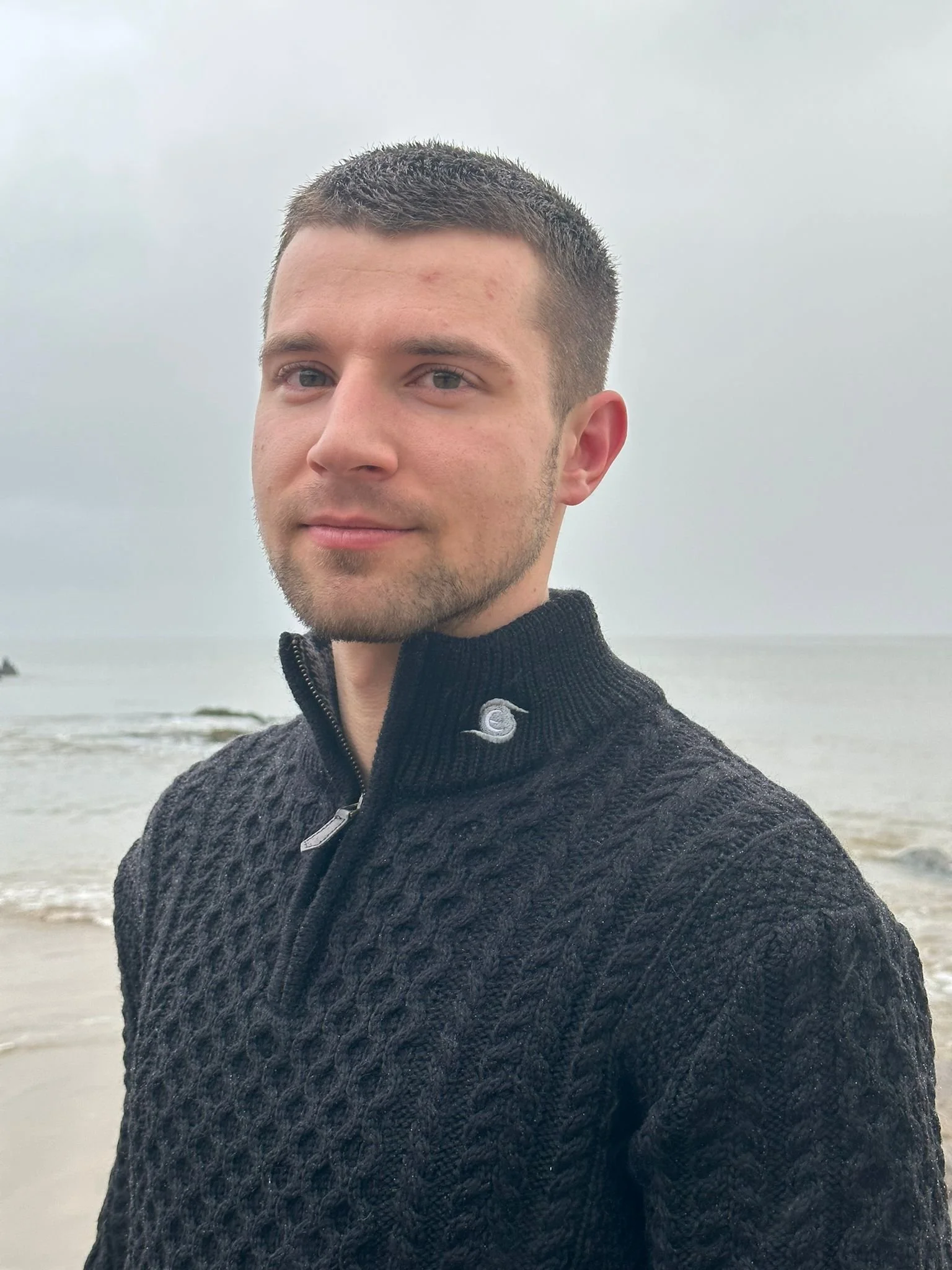 Swim Wild Aran Half Zip 100% Merino wool