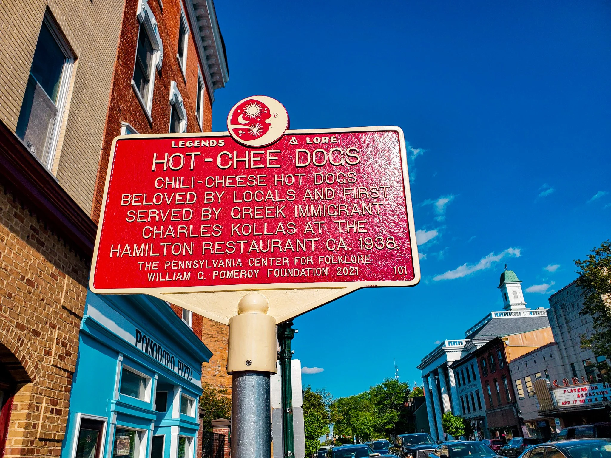 Hamiltons Restaurant Hot-chee dogs marker sign Carlisle PA.jpg