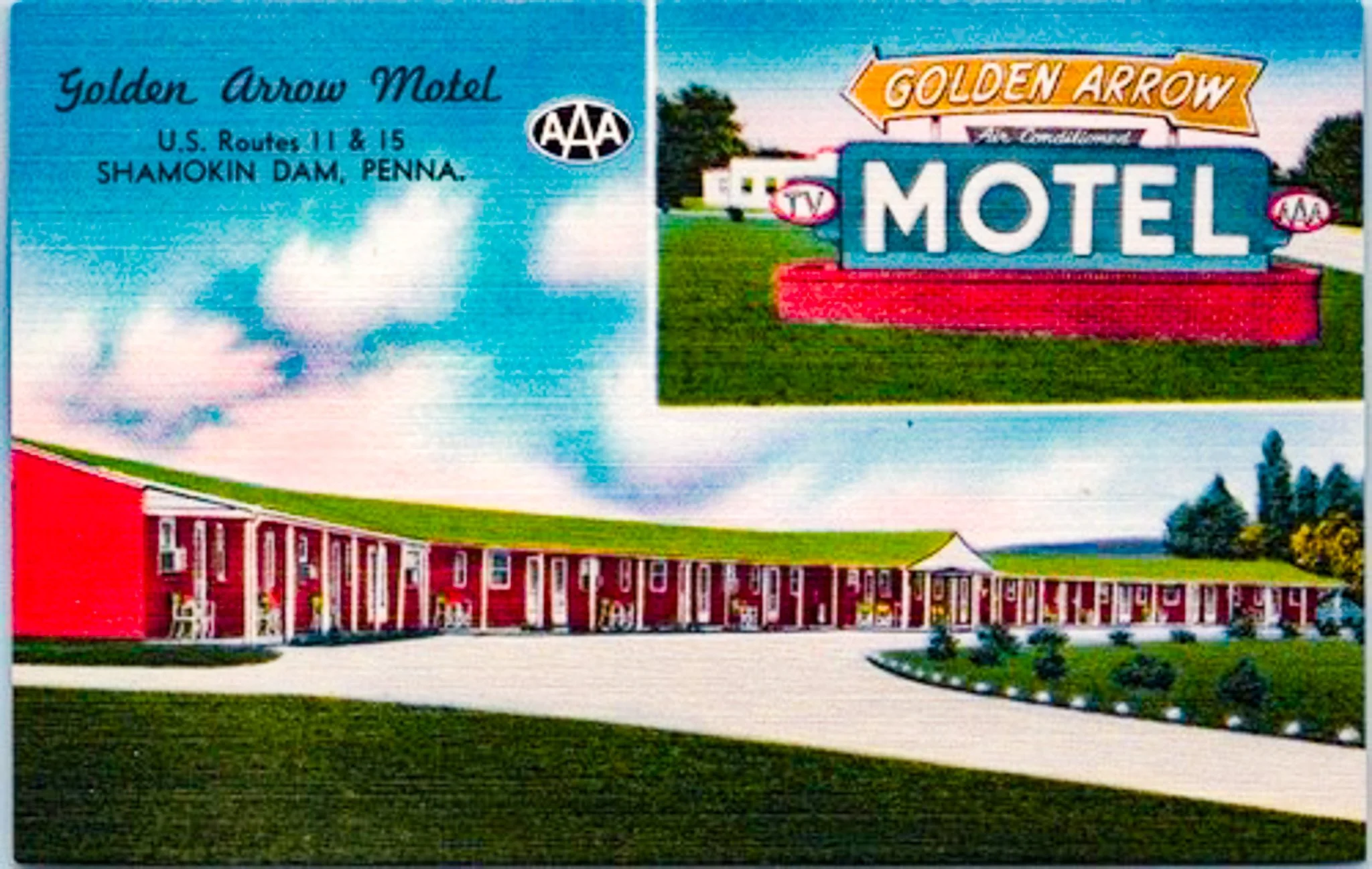 Golden Arrow Motel postcard Shamokin Dam PA.jpg