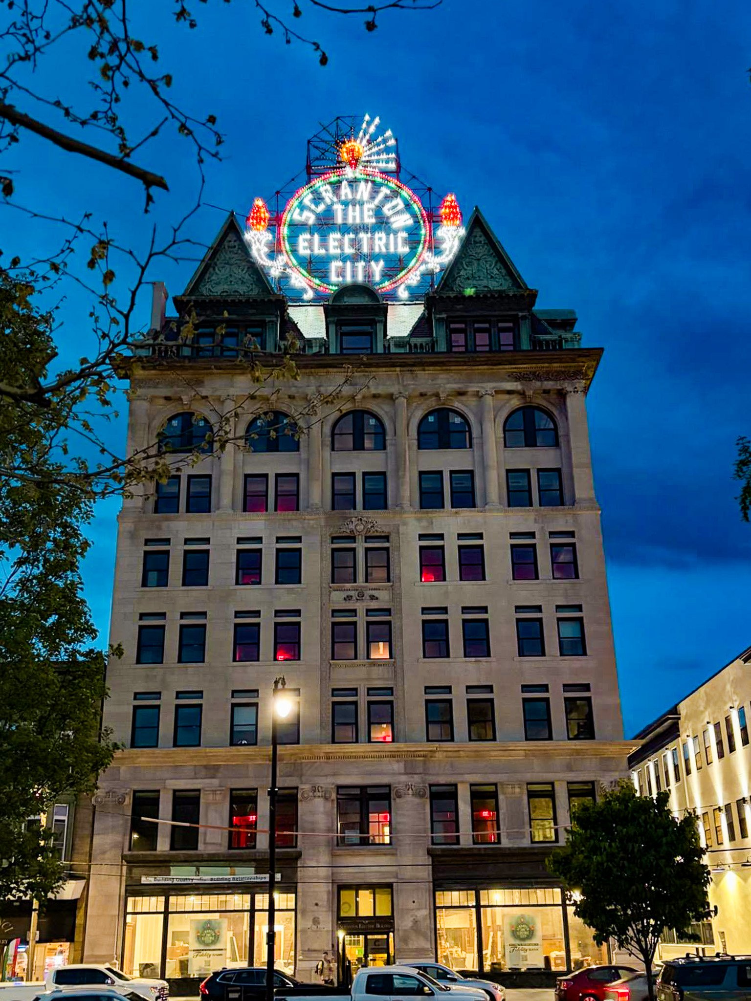 Scranton Electric City lights on.jpg
