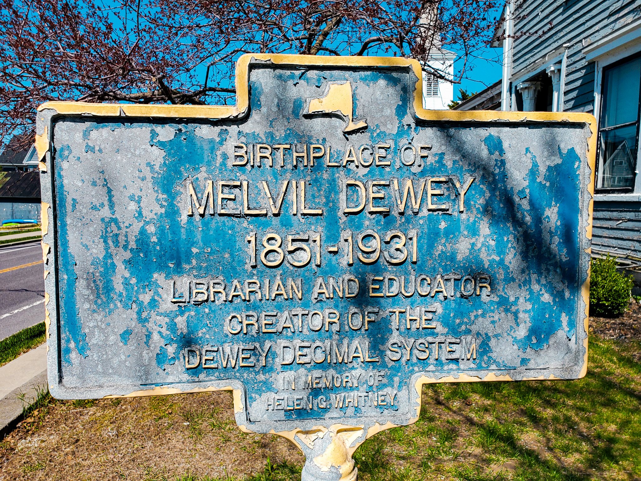 Melvil Dewey road side marker Adams Center NY.jpg