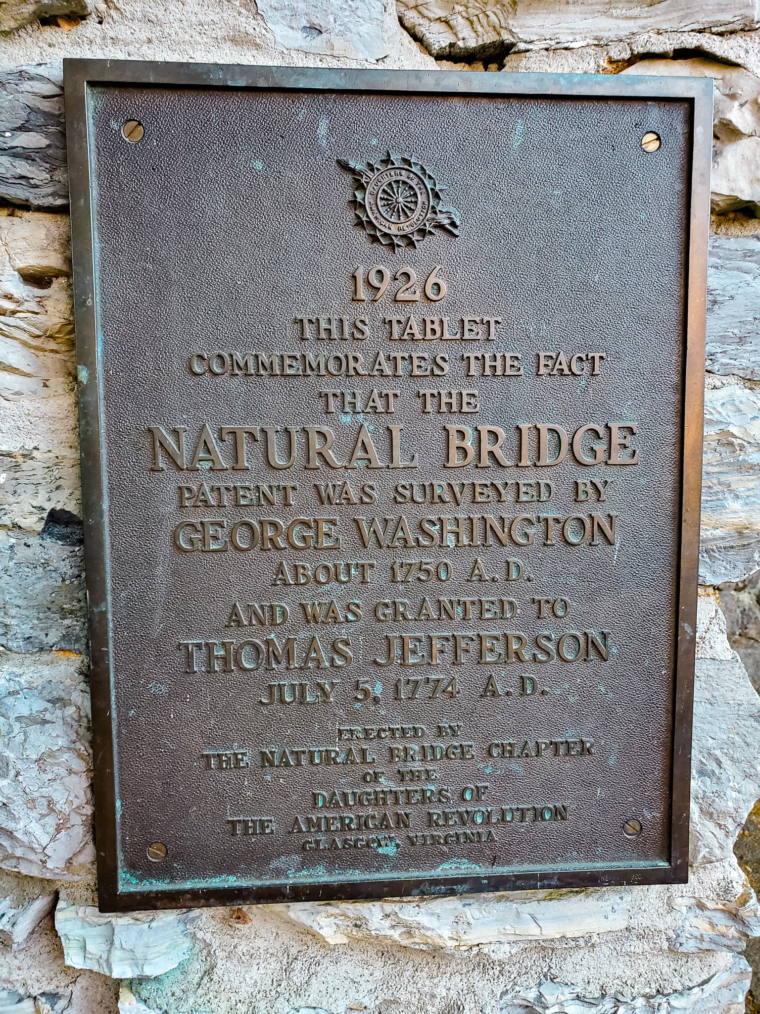 Natural Bridge marker close up Natural Bridge VA.jpg