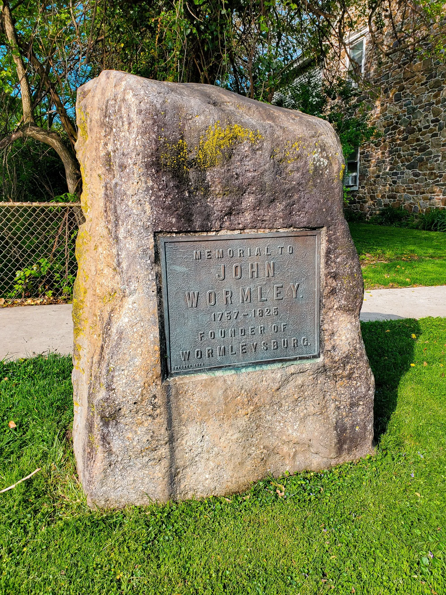 John Wormley memorial rock monument Wormleysburg PA.jpg