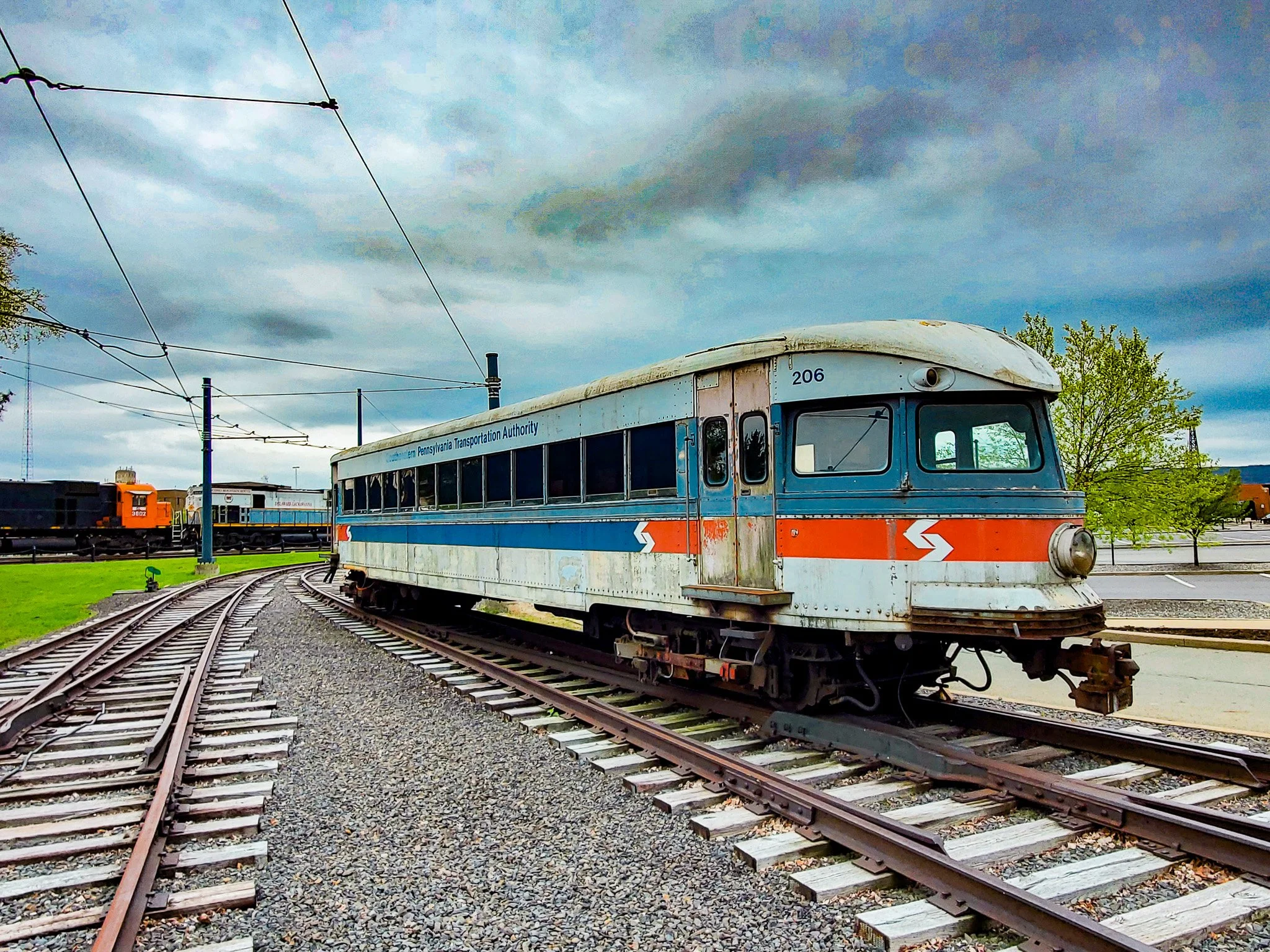 Newer trolley car outside Scranton Trolley Museum.jpg