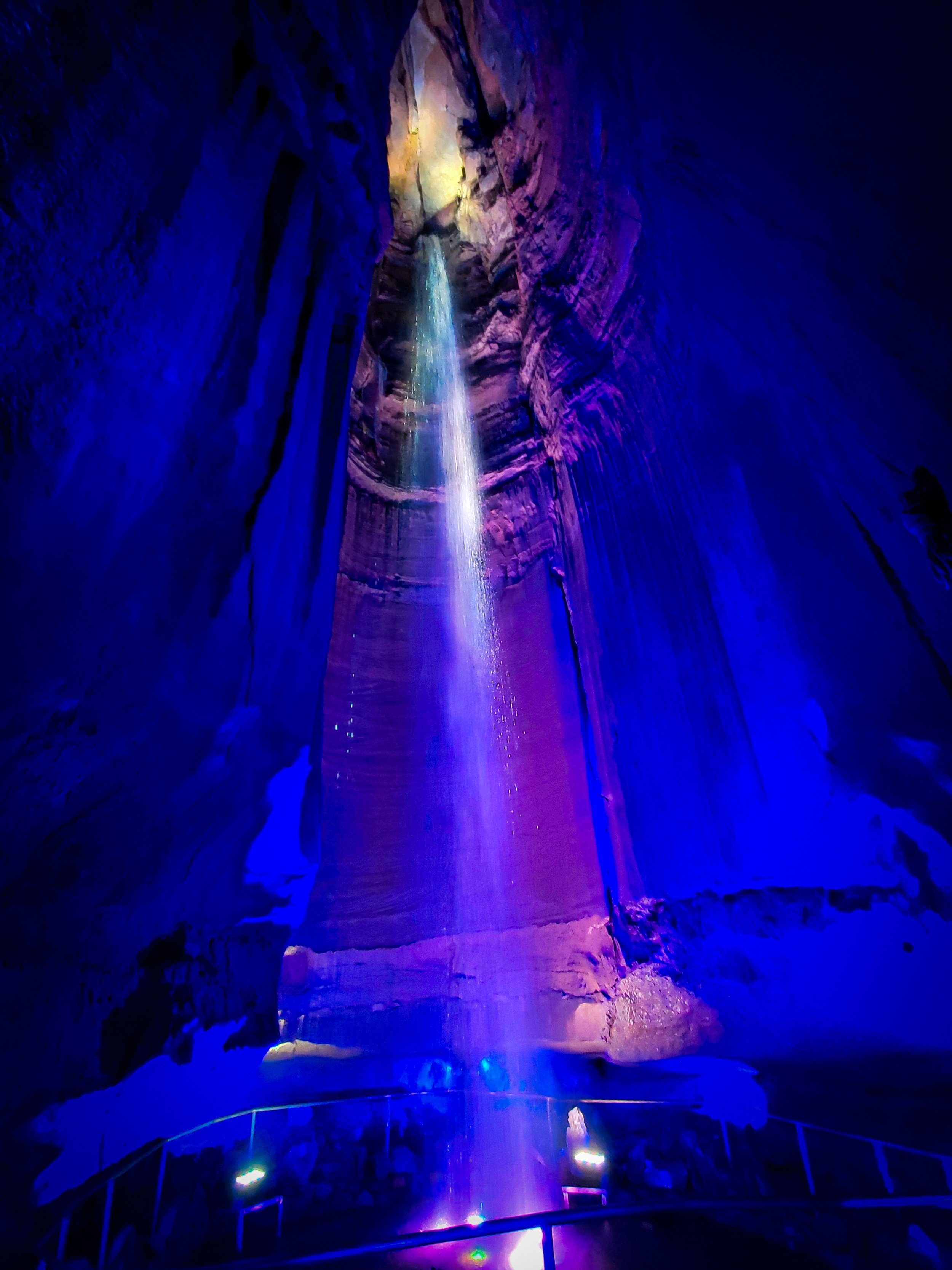 Ruby Falls blue lighted waterfalls and pool.jpg