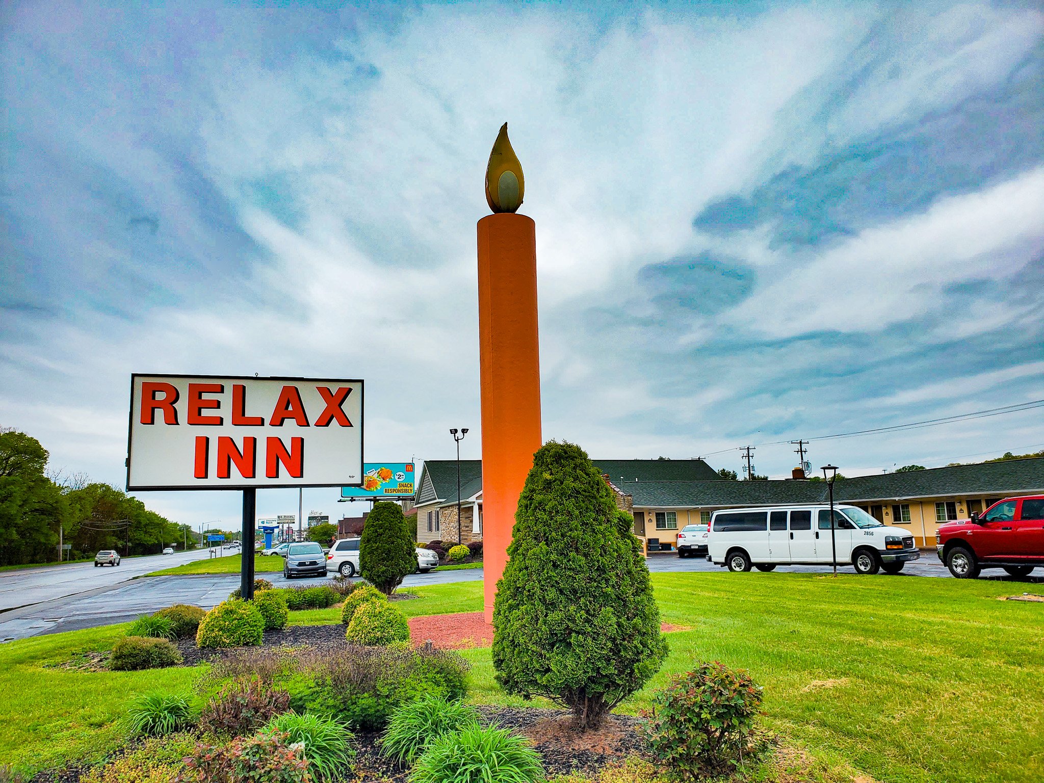 Relax Inn sign and candle Bloomsburg PA.jpg