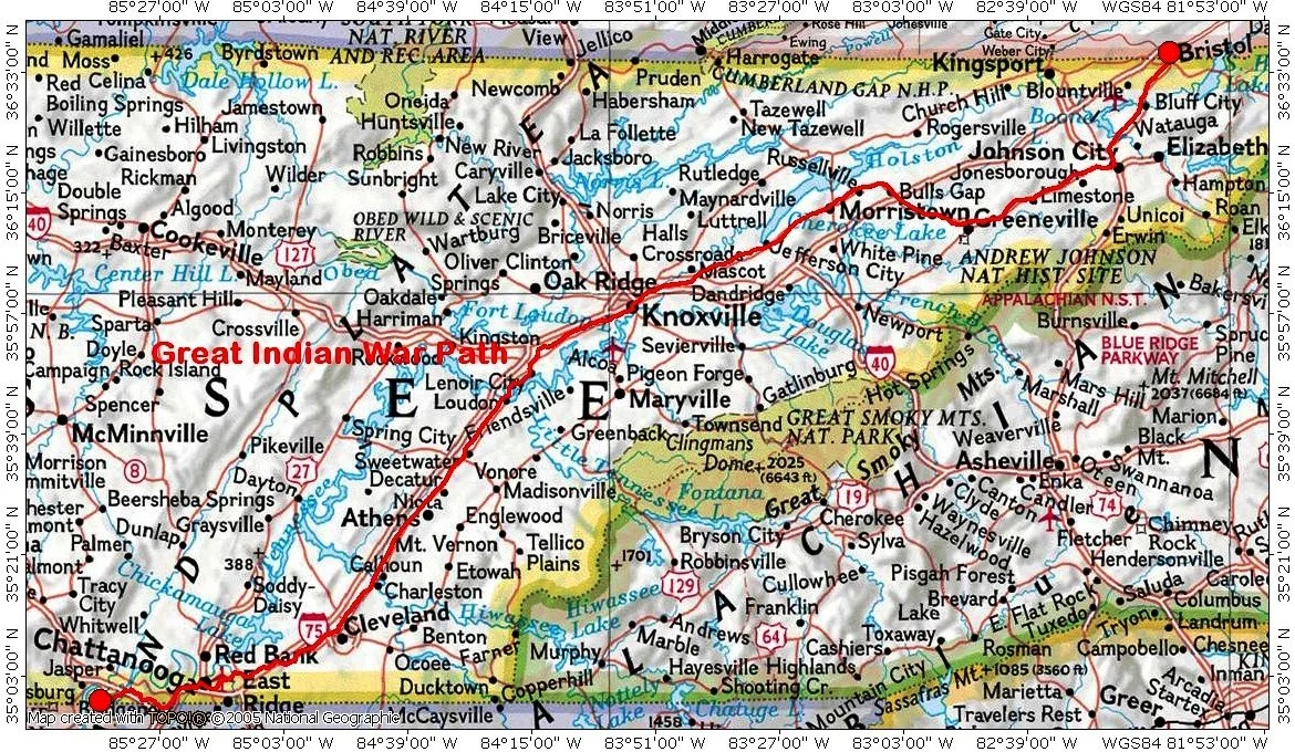Great Indian Warpath Map